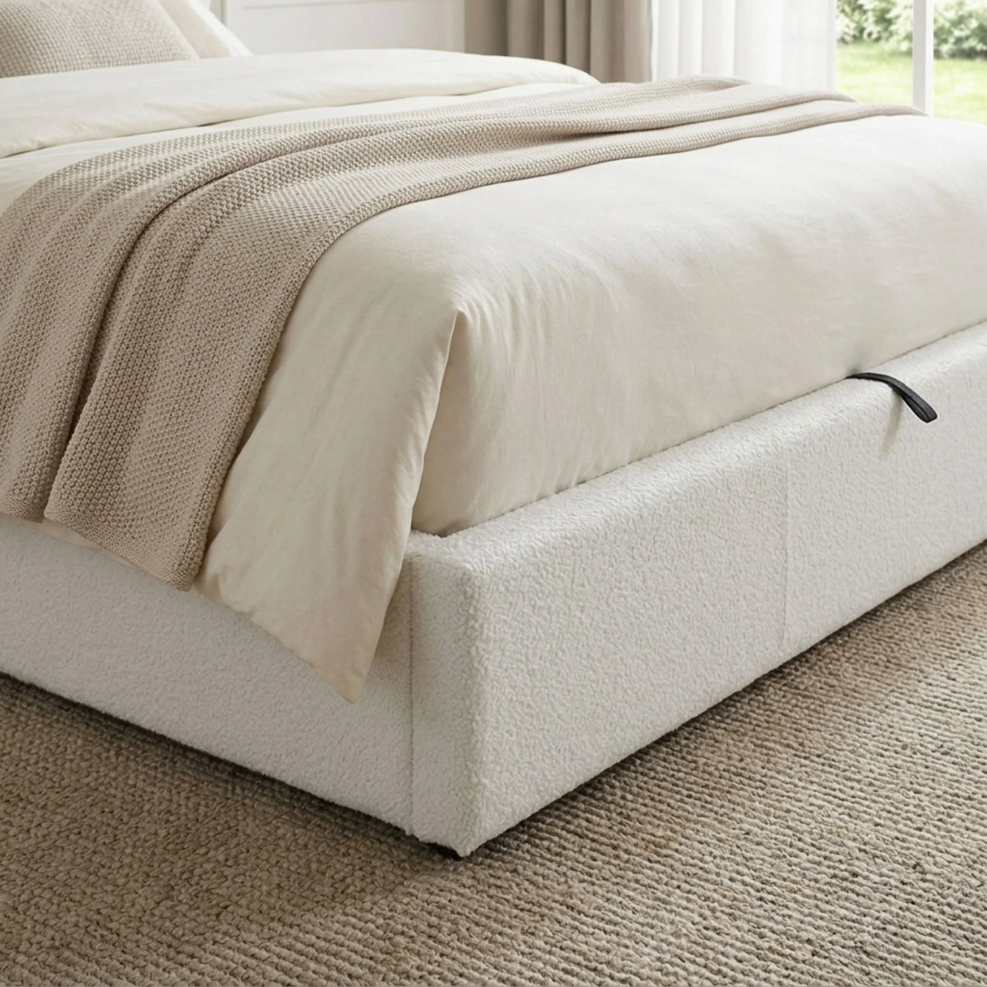Floria Super King Gas Lift Bed Frame - White - Image 6