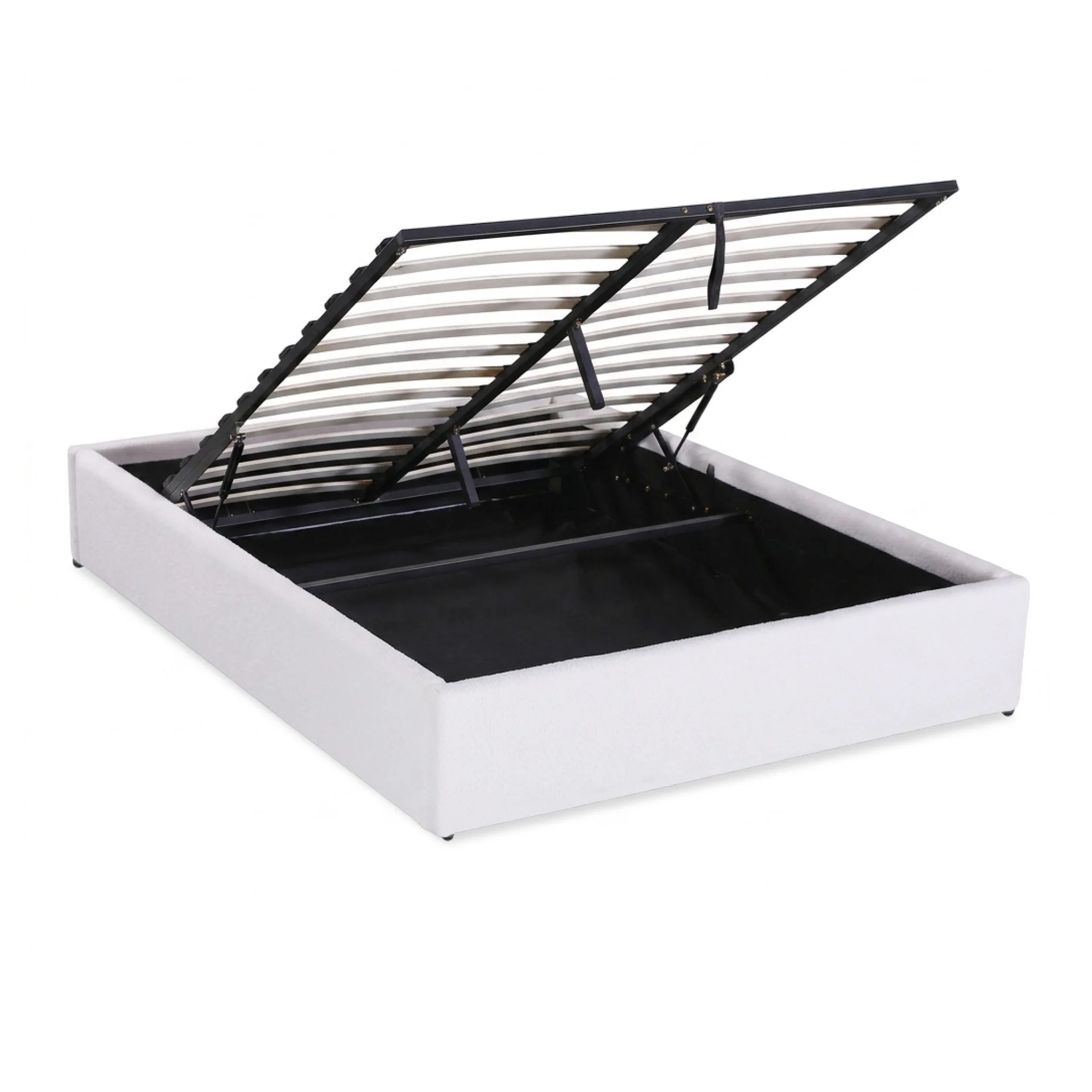 Fomo Double Teddy Gas Lift Bed Frame - White - Image 11