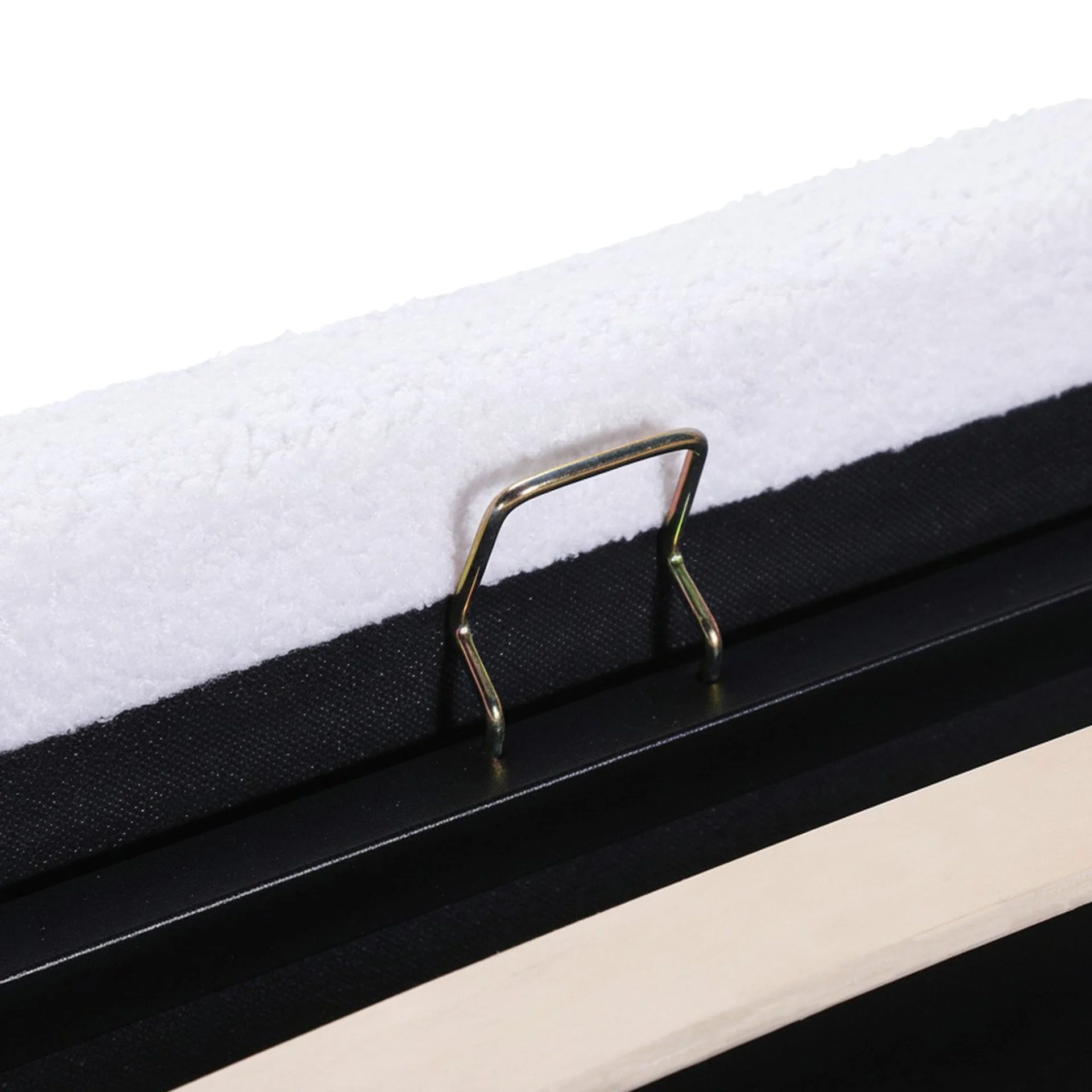 Fomo Boucle Queen Gas Lift Bed Frame - White - Image 11