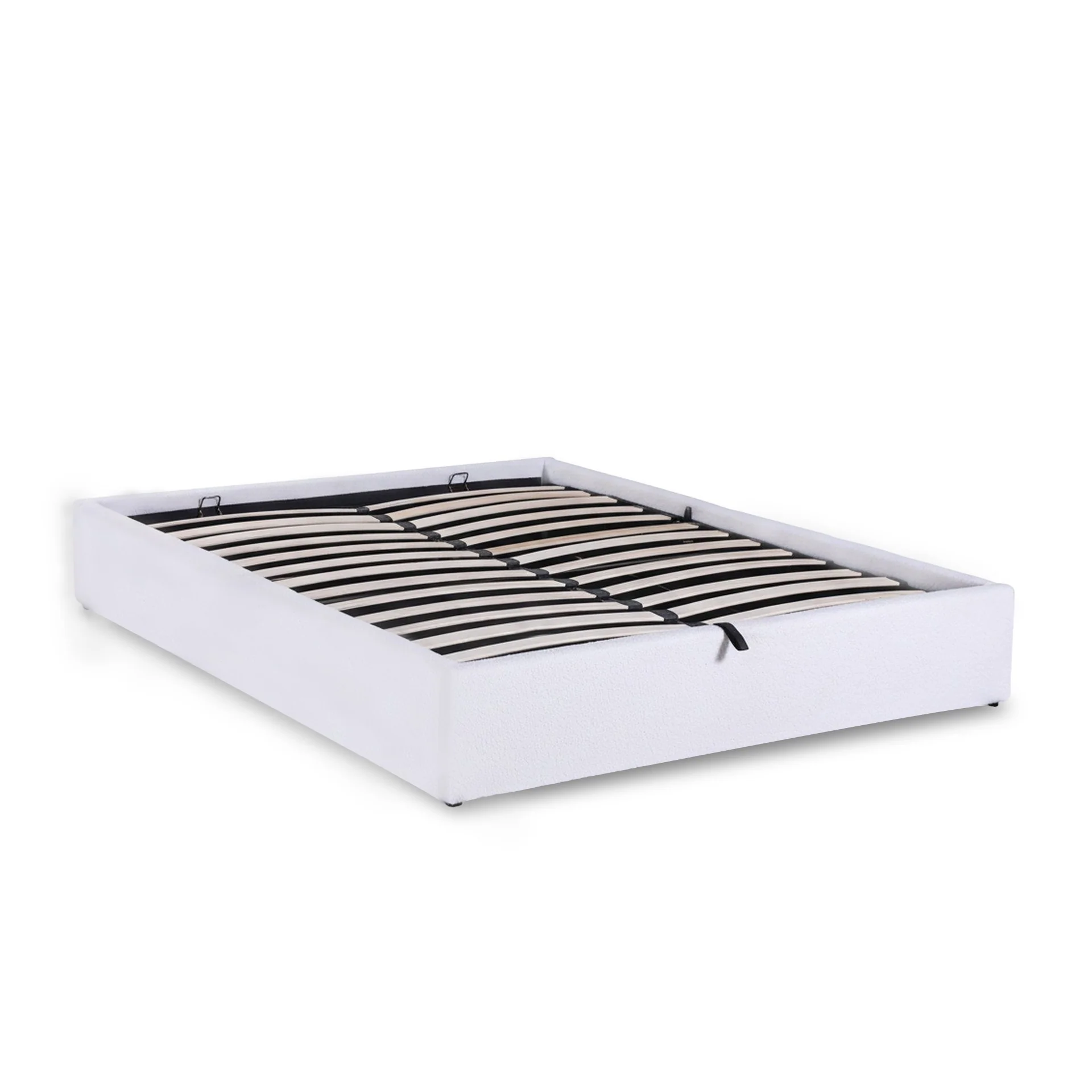 Fomo Boucle Queen Gas Lift Bed Frame - White - Image 14