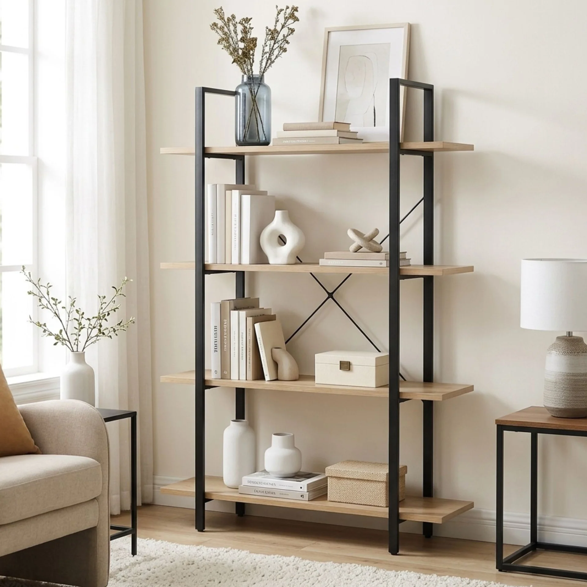 Forge 4-Tier Bookshelf - Natural - Image 5
