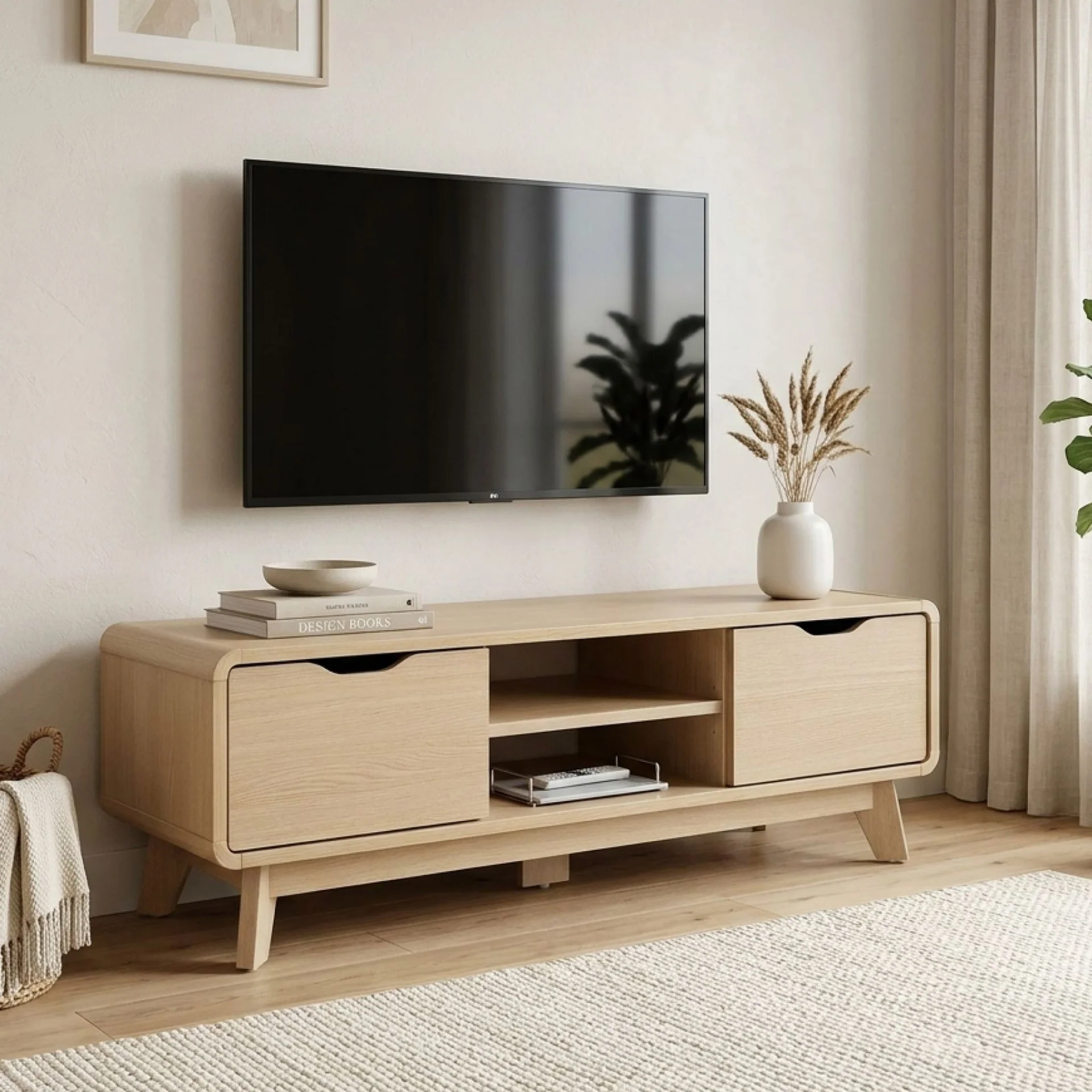 Fredy 1.2m Entertainment Unit - Oak - Image 9