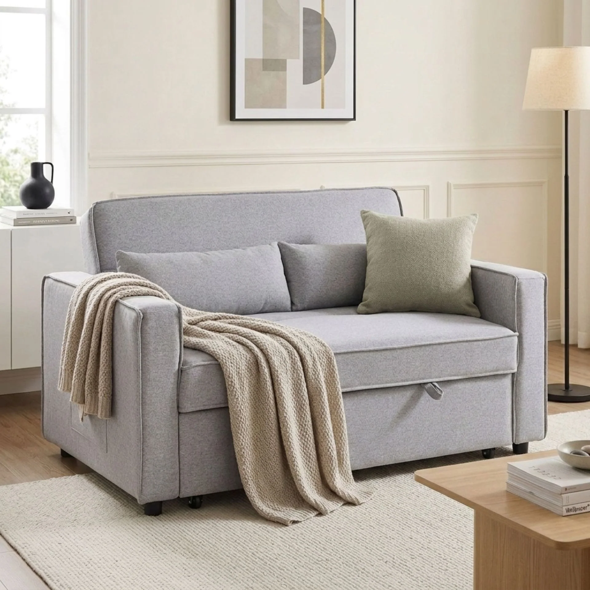 Freyja 2 Seater Sofa Bed - Grey - Image 4