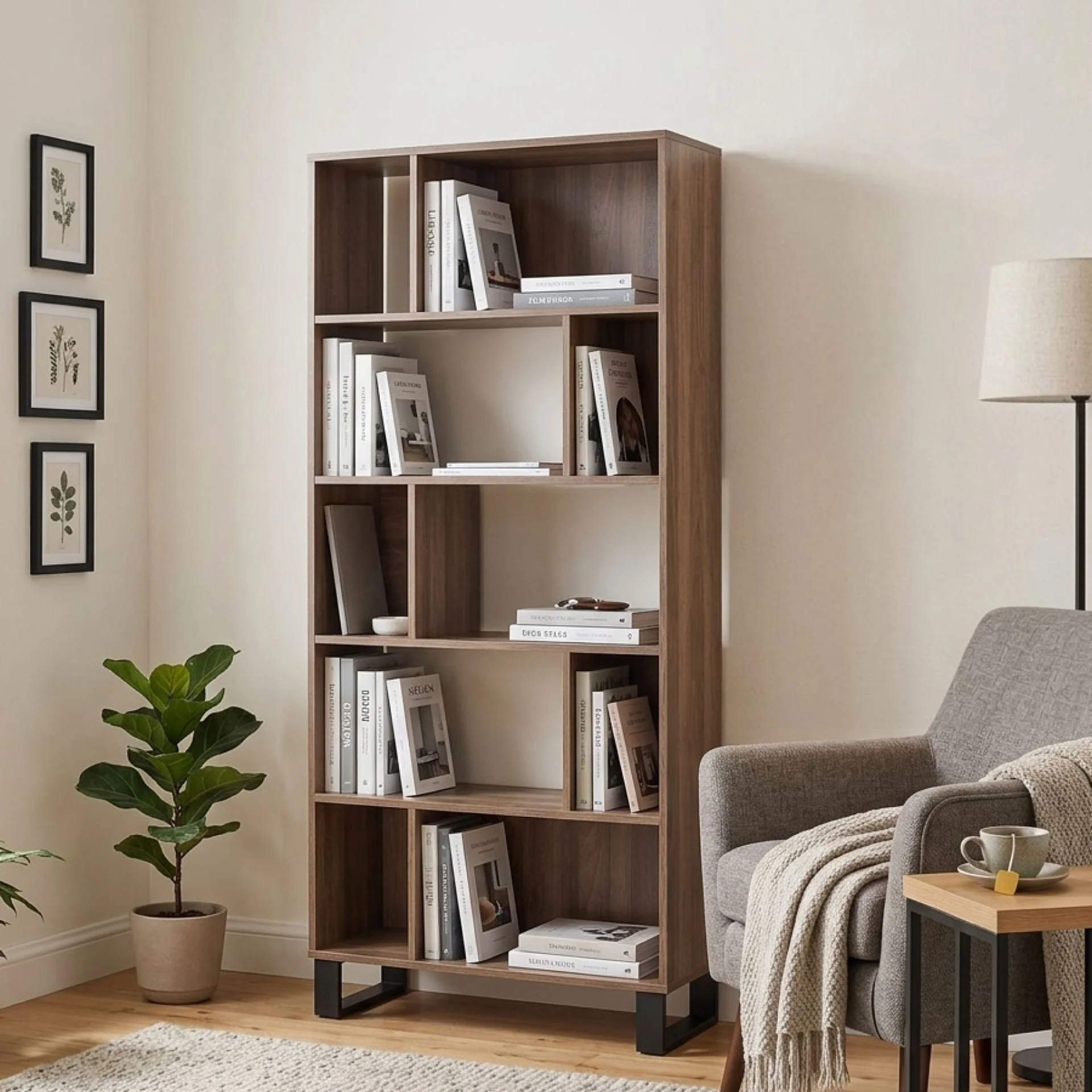Frohna Bookshelf Display Shelf - Walnut - Image 6