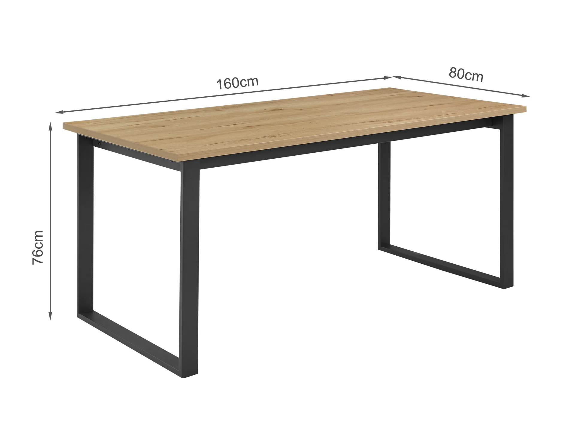 Frohna Dining Table Rectangle 160 x 80cm - Oak - Image 6