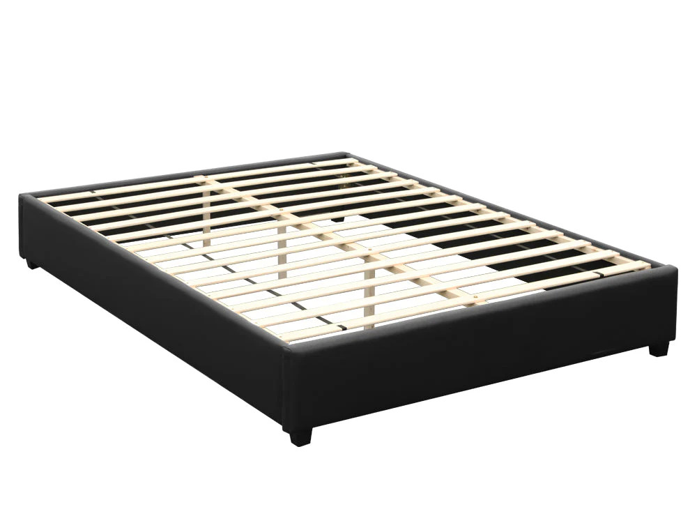 FUJI KING Slat PU Bed - BLACK - Image 2