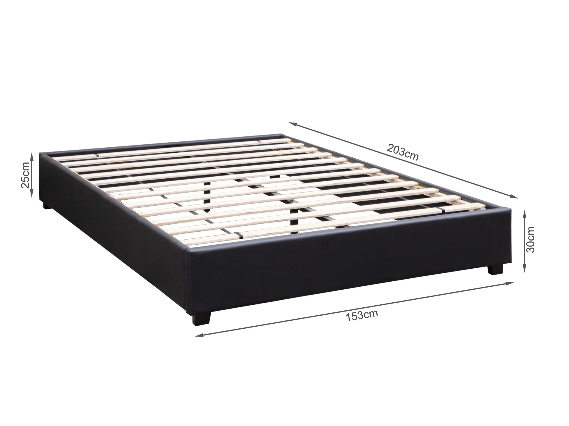 FUJI QUEEN Slat Bed - BLACK - Image 6