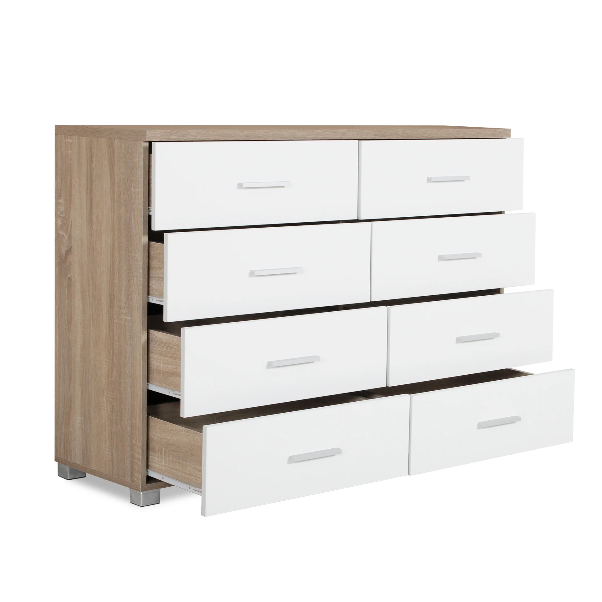 Garrett Lowboy 8 Drawer Chest Dresser - Oak - Image 9