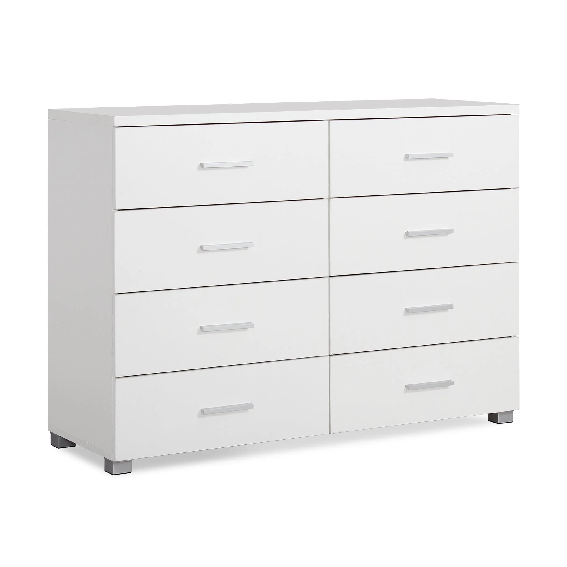 GARRETT Tallboy 8 Drawer Chest Dresser - WHITE