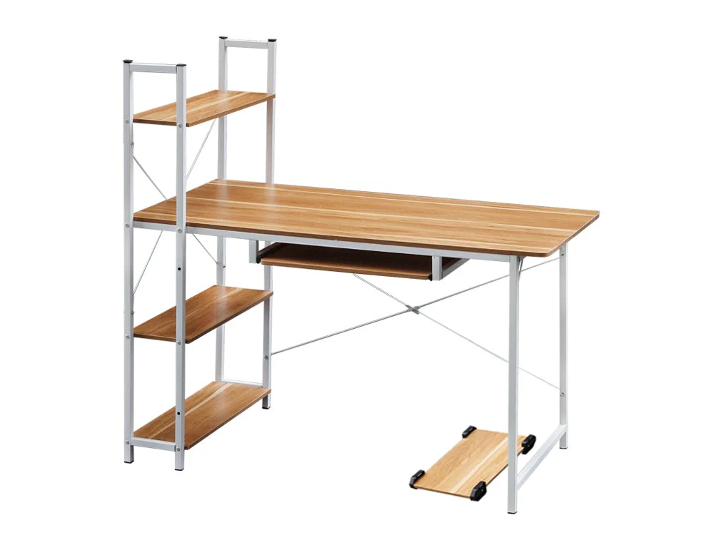 GAYLE 120cm Desk with Bookshelf - WALNUT - Image 3
