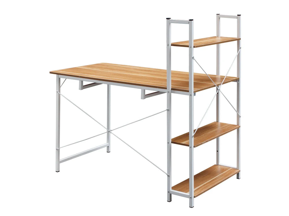 GAYLE 120cm Desk with Bookshelf - WALNUT - Image 4