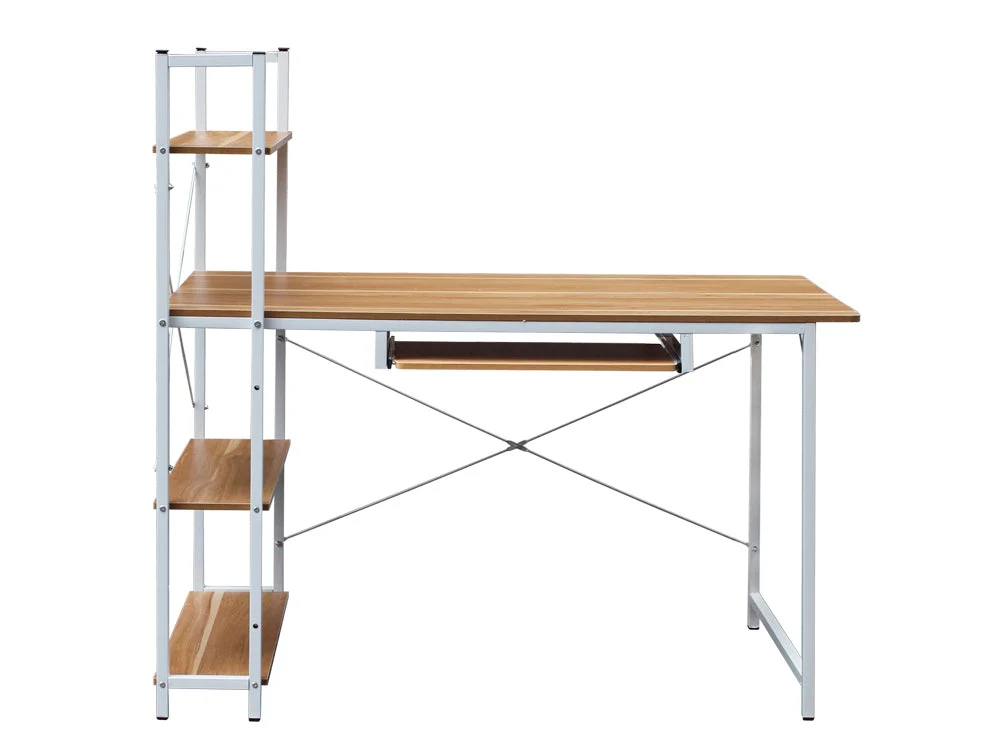 GAYLE 120cm Desk with Bookshelf - WALNUT - Image 5