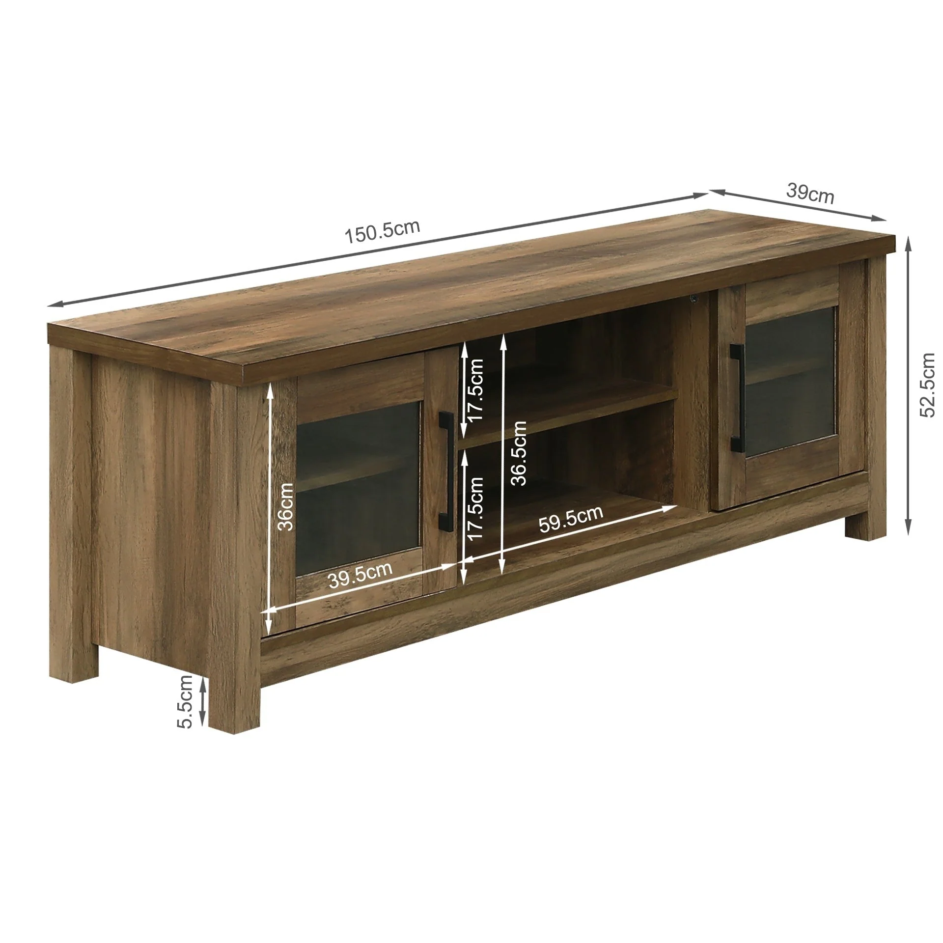 Georgie 1.5m Entertainment Unit - Knotty Oak - Image 16