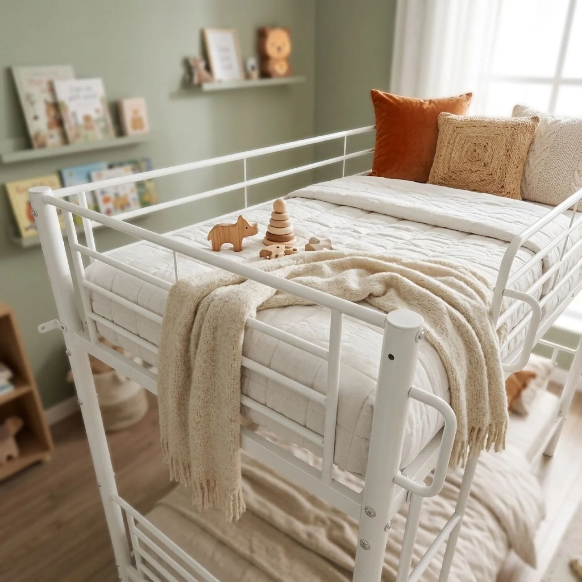 Graid Single Metal Bunk Bed Frame - White - Image 5