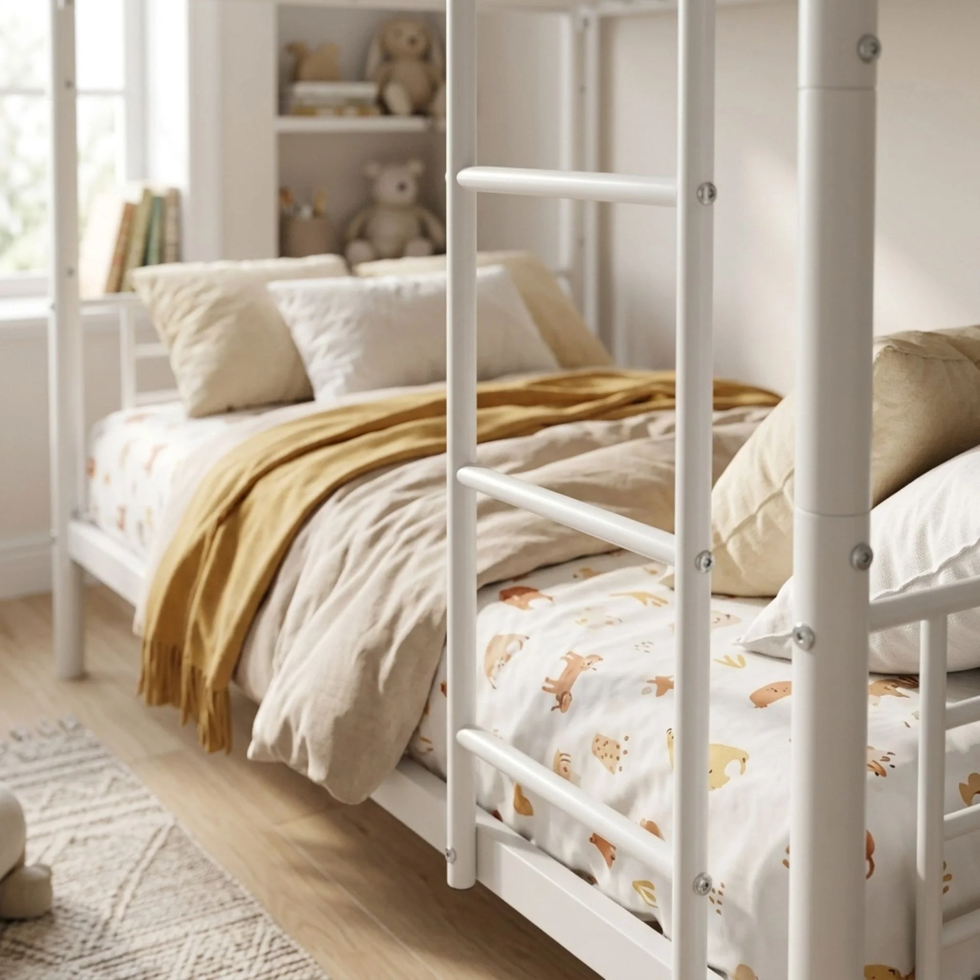 Graid Single Metal Bunk Bed Frame - White - Image 6