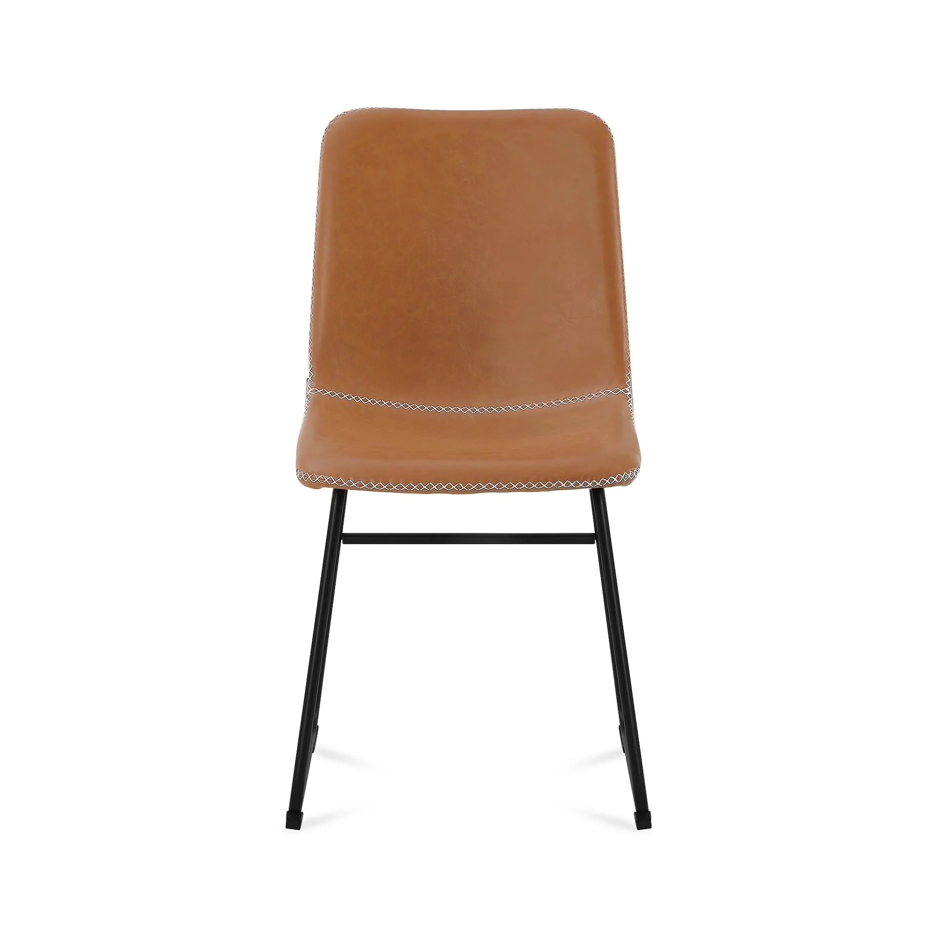 Grayson PU Leather Dining Chair - Set of 2 - Caramel Tan - Image 6