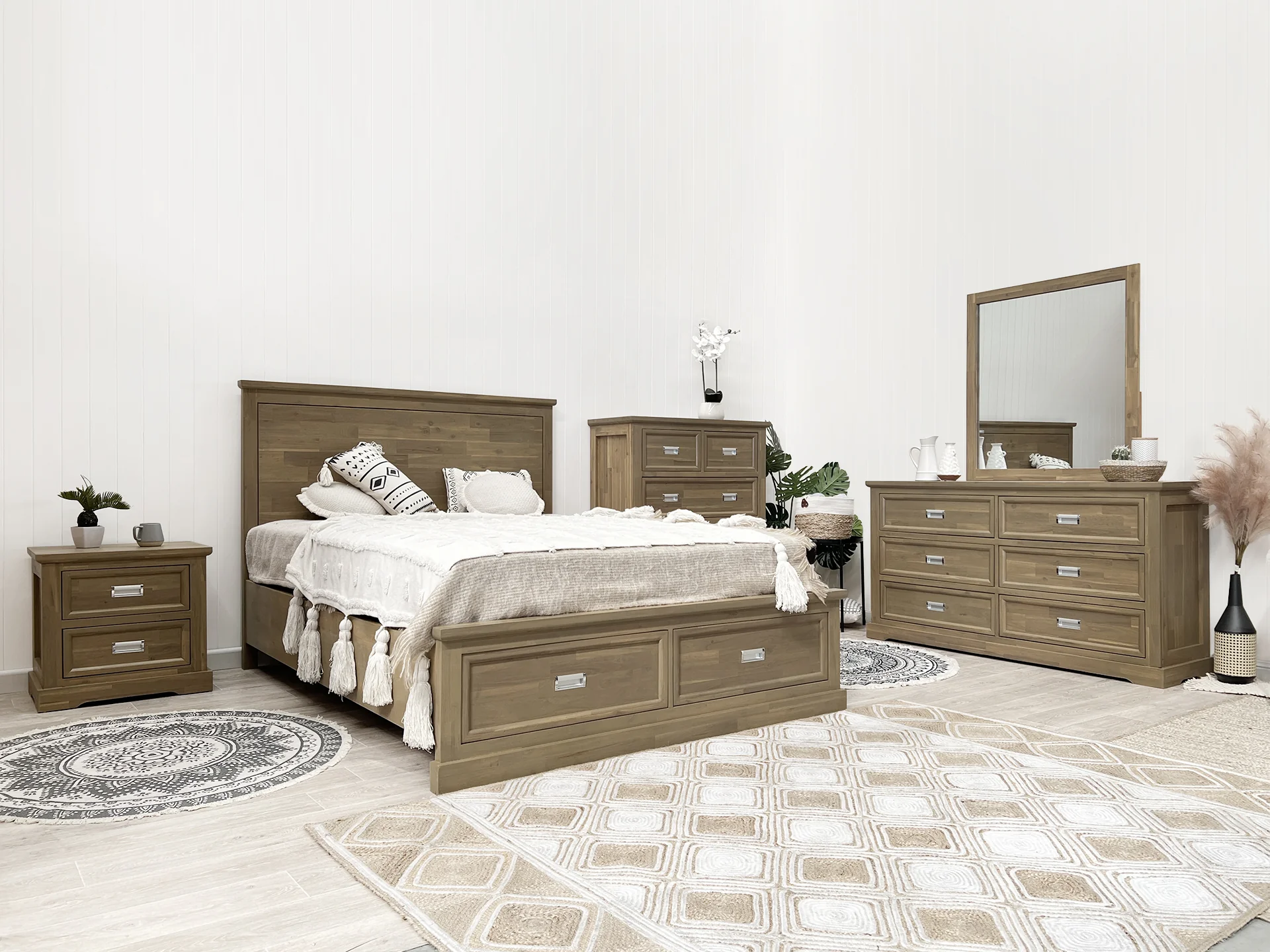 Hadley Solid Wood 6 Drawer Dresser with Mirror - Emerland Grey - Image 3