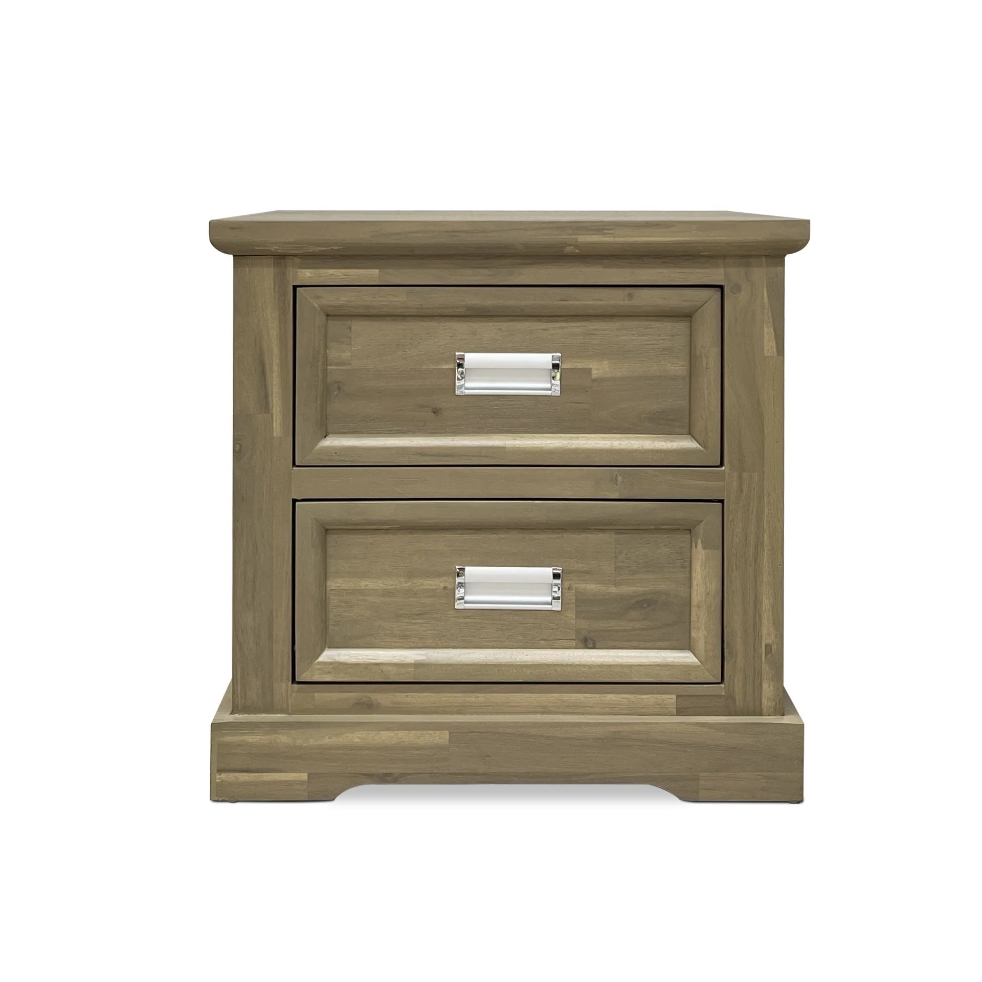 Hadley Solid Acacia Wood Bedside Table - Emerland Grey - Image 6