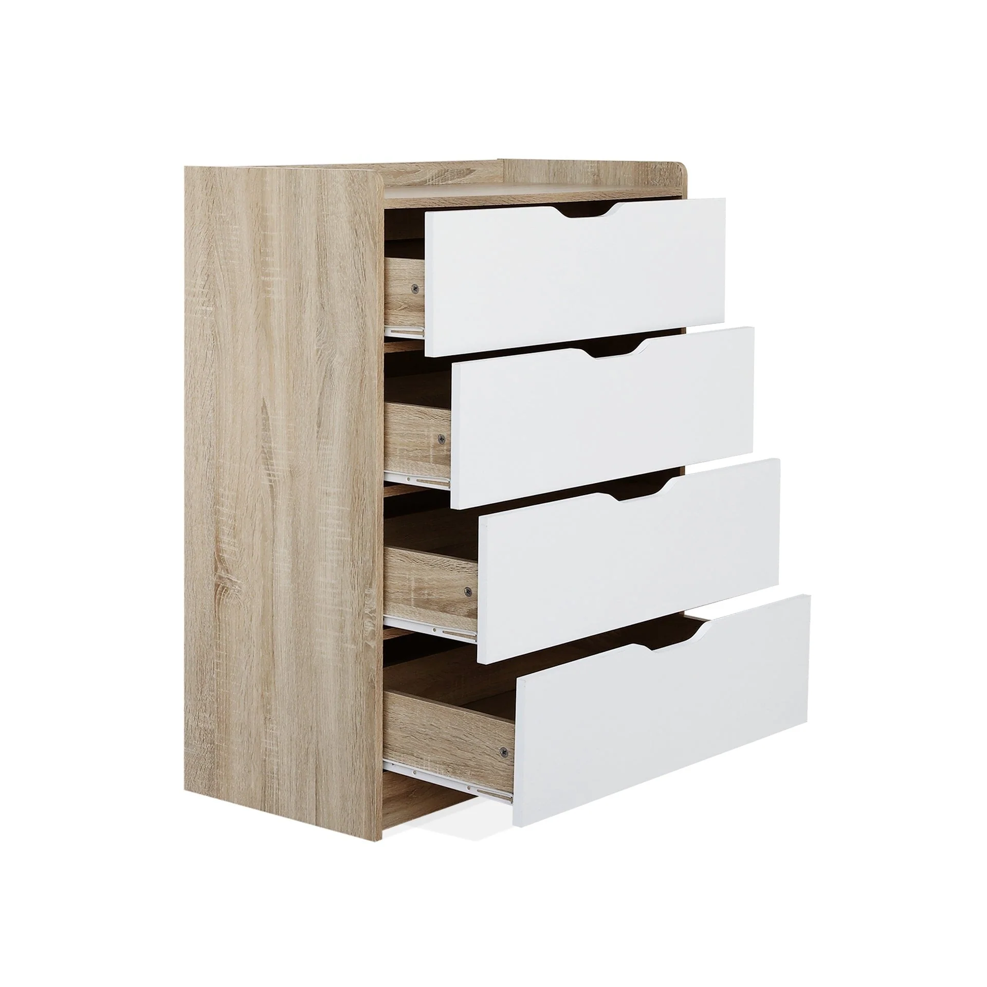 Haley 4 Drawers Tallboy - Oak + White - Image 6