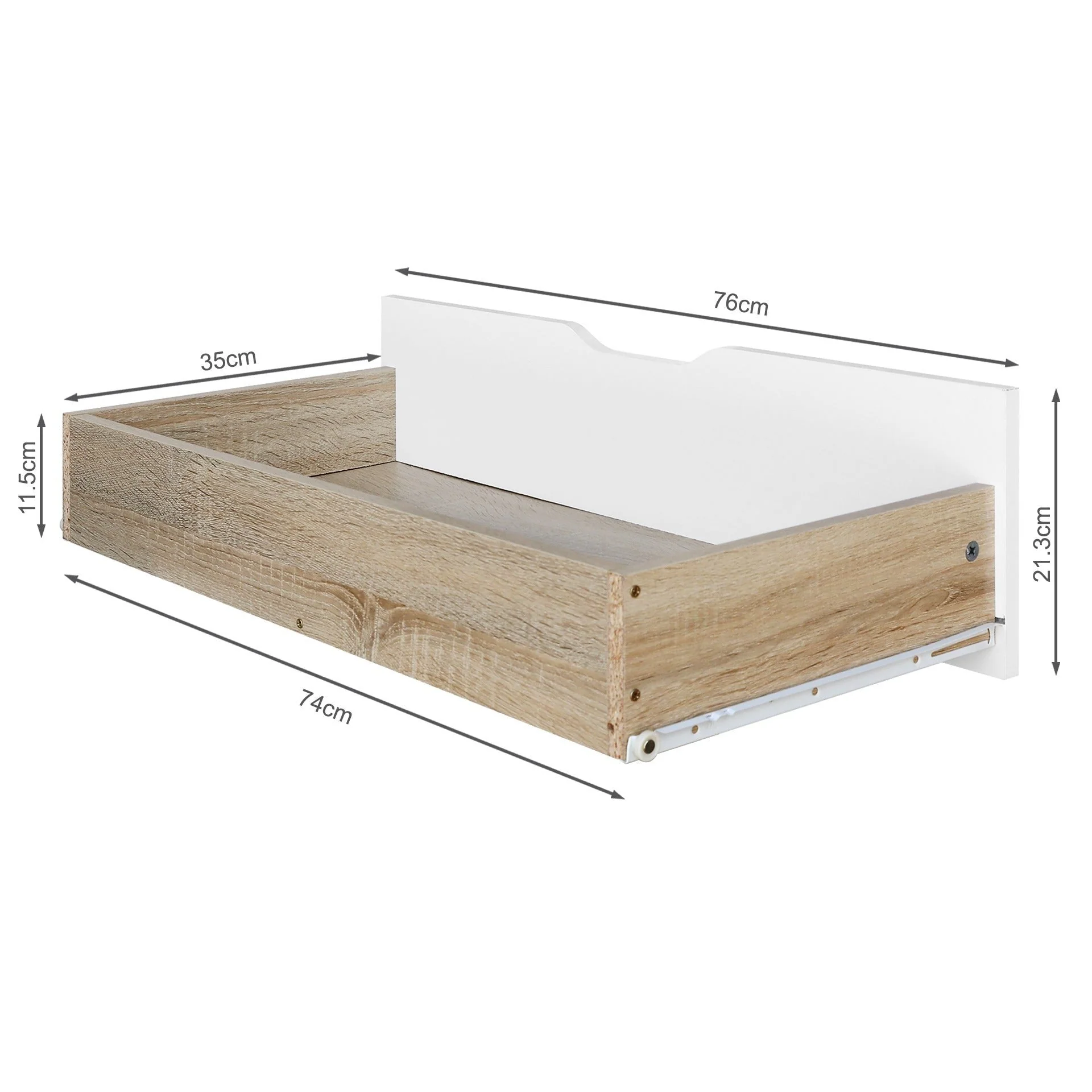 Haley 4 Drawers Tallboy - Oak + White - Image 8