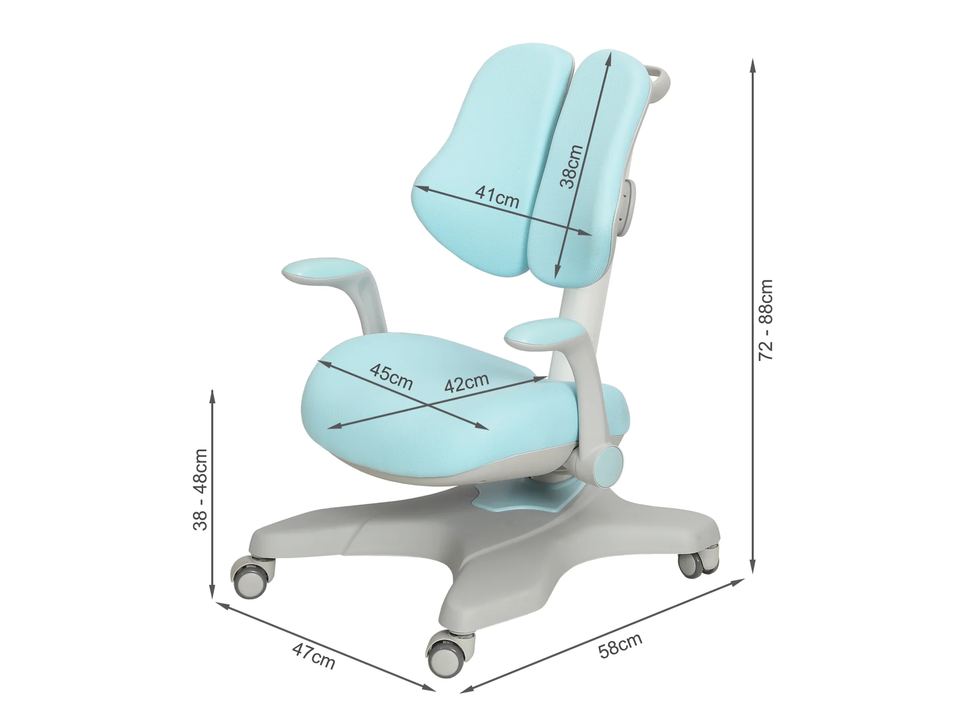 Hallie Kids Study Desk and Chair Set - Blue - Image 11