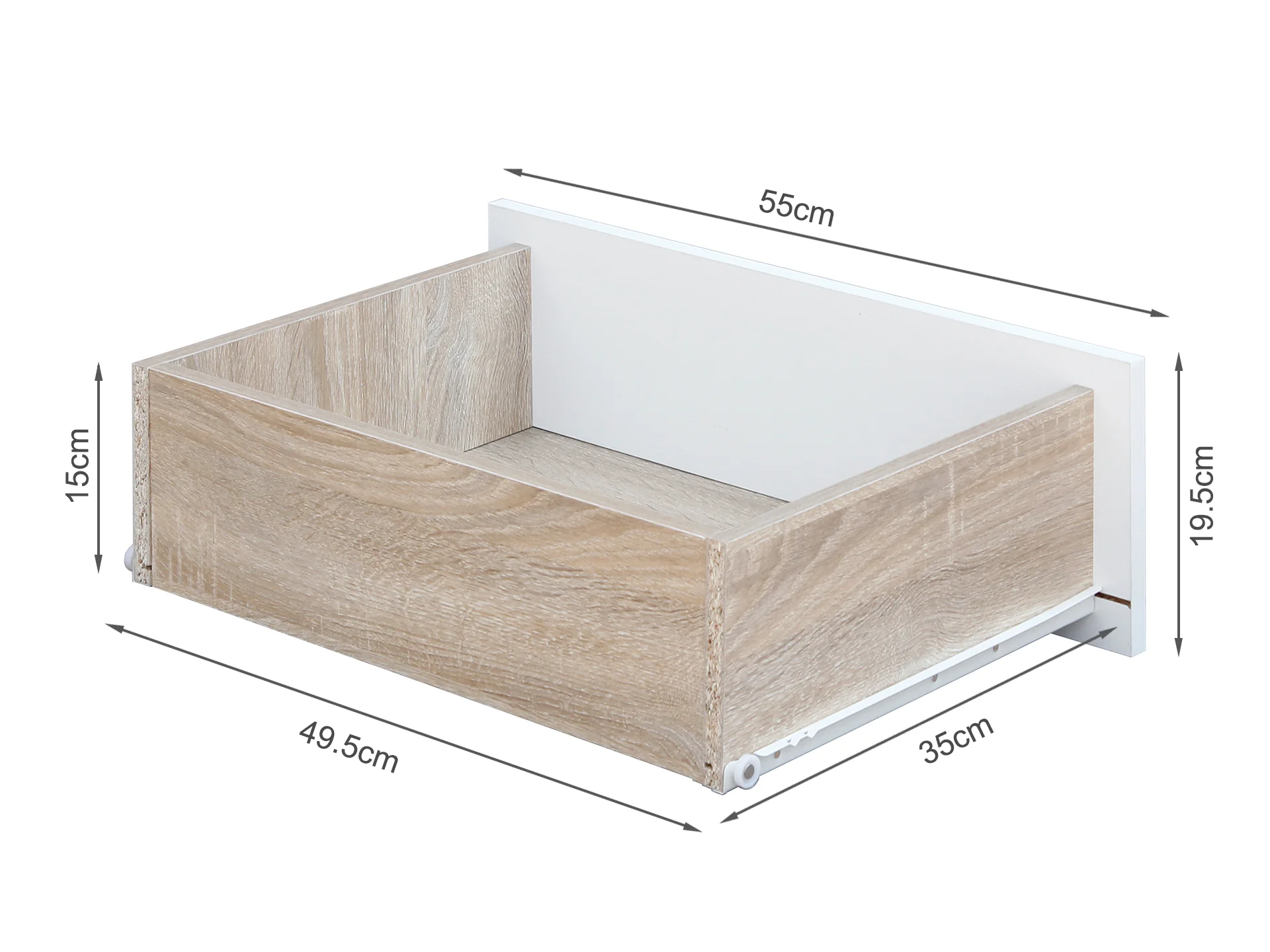 Hank Wooden Bedside Table with Drawer - Oak - Image 8