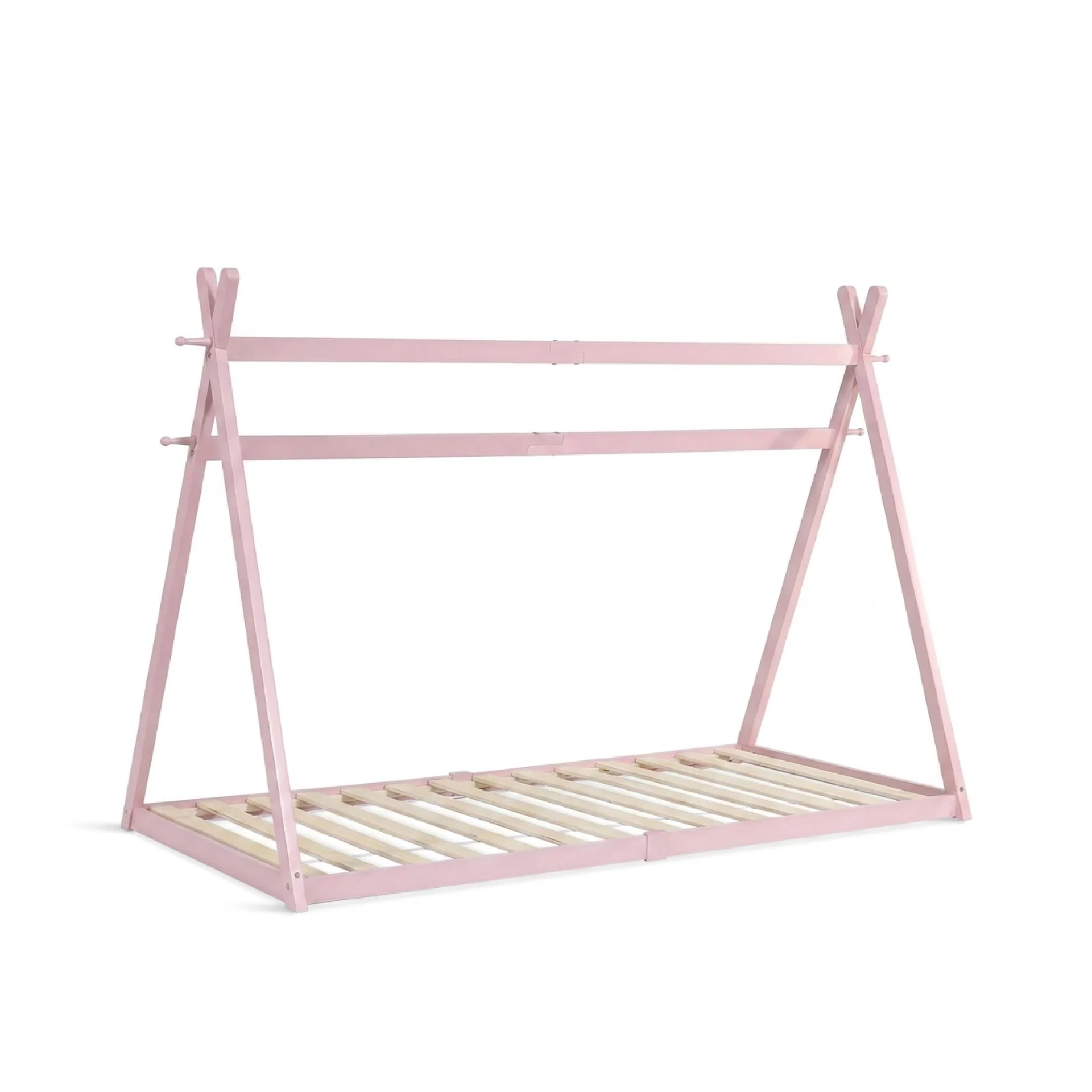 Harbor Single Wooden Bed Frame - Pink - Image 7