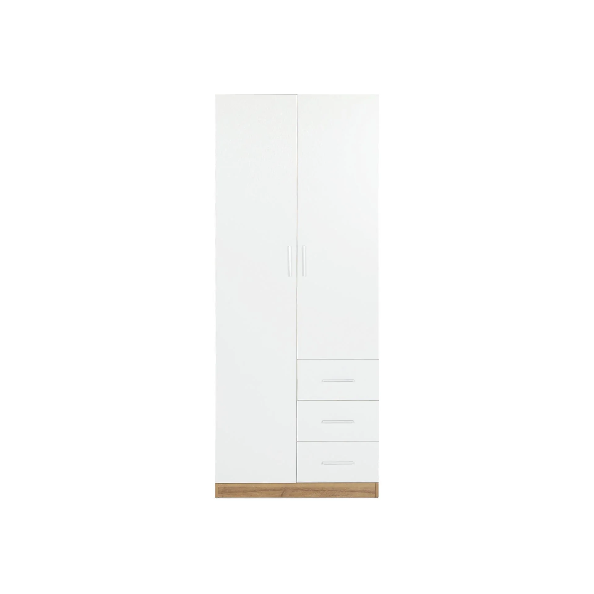 Harris 2 Door Wardrobe with 3 Drawers - Oak+White - Image 10