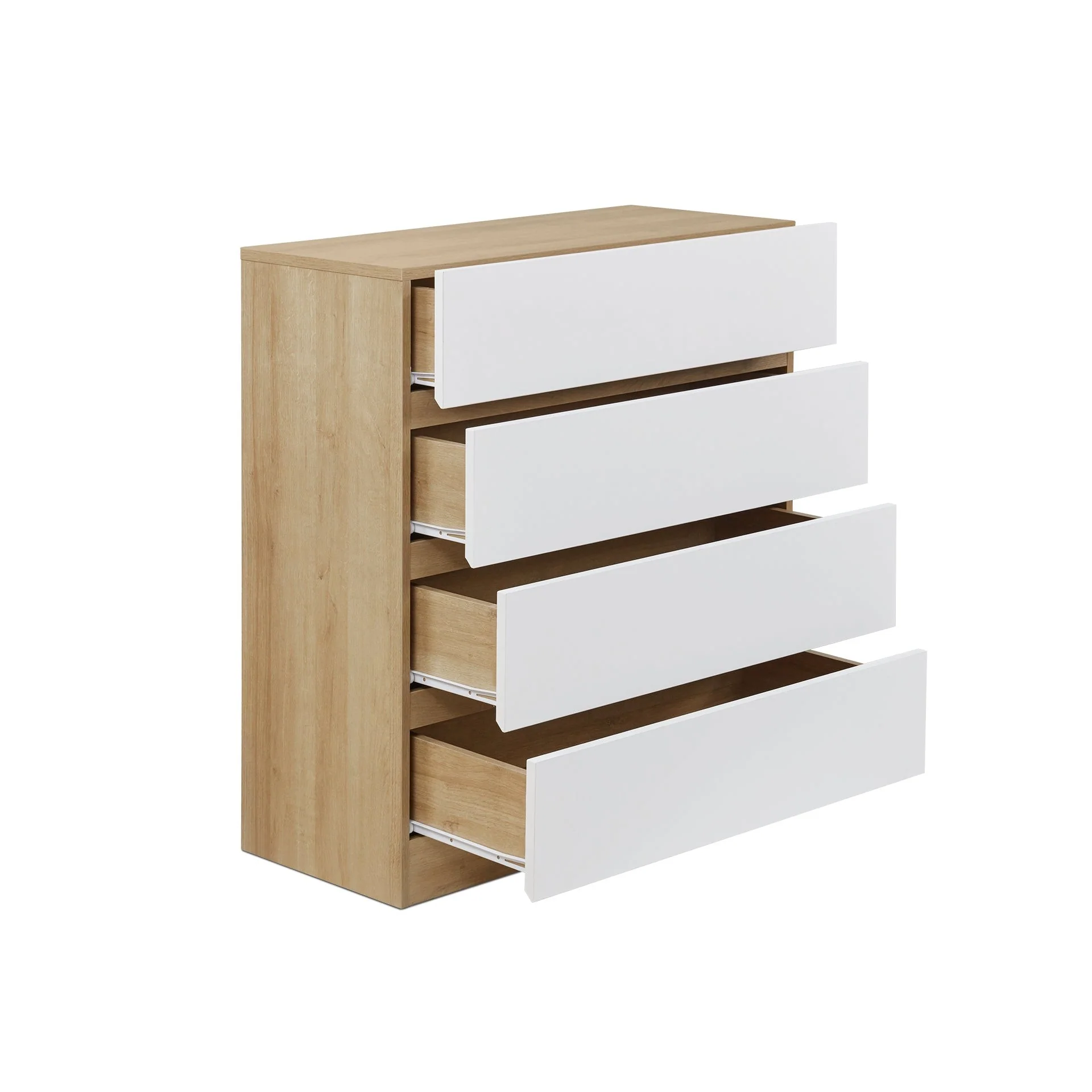 Harris 4 Drawers Tallboy - Oak + White - Image 7
