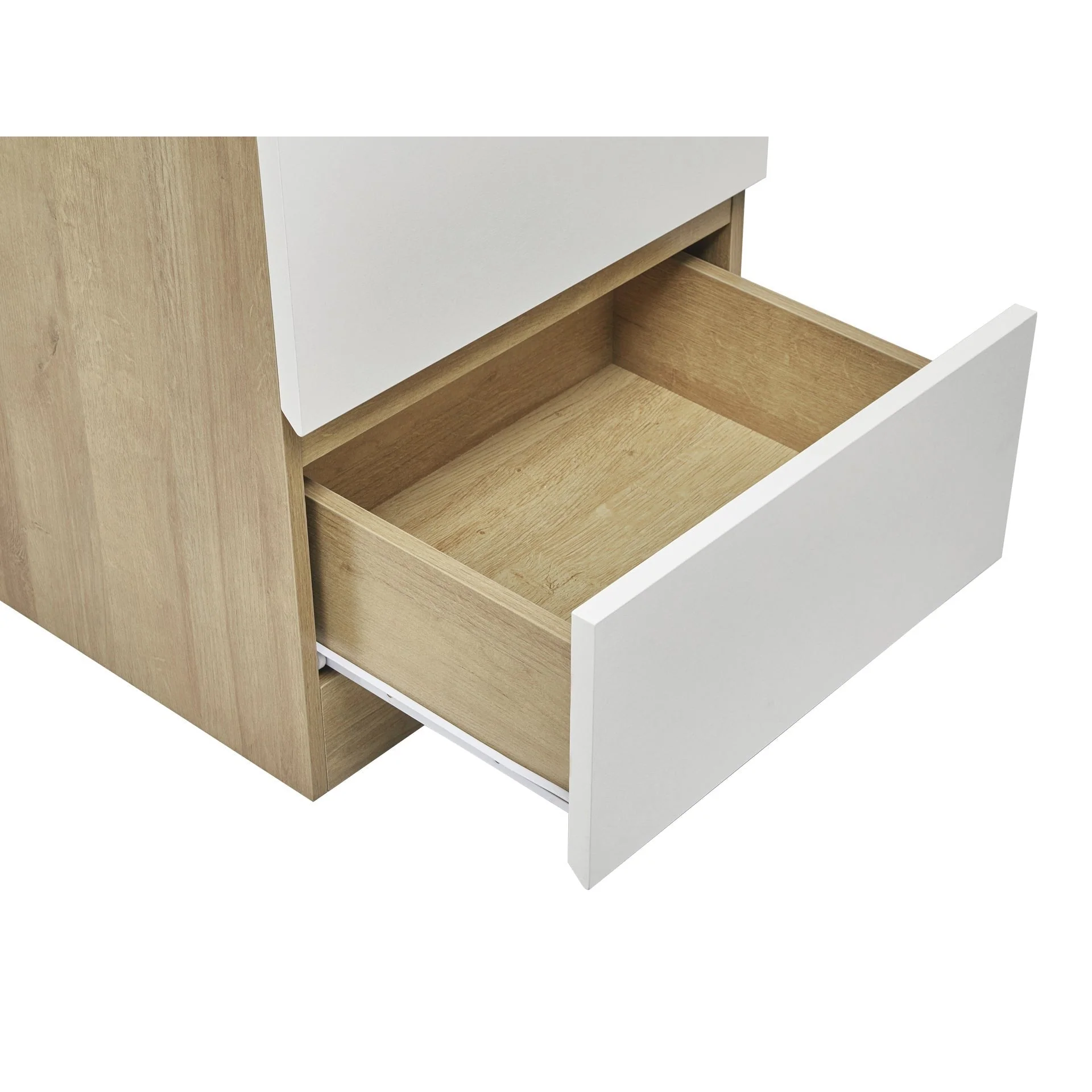 Harris 6 Drawer Tallboy with Mirror - Oak + White - Image 13