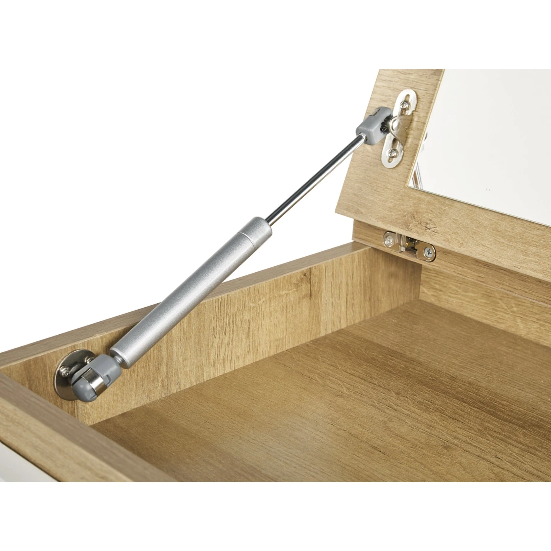 Harris 6 Drawer Tallboy with Mirror - Oak + White - Image 14
