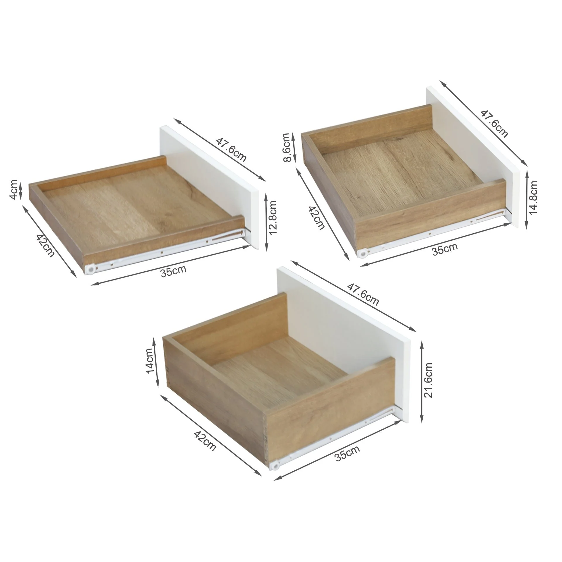 Harris 6 Drawer Tallboy with Mirror - Oak + White - Image 16