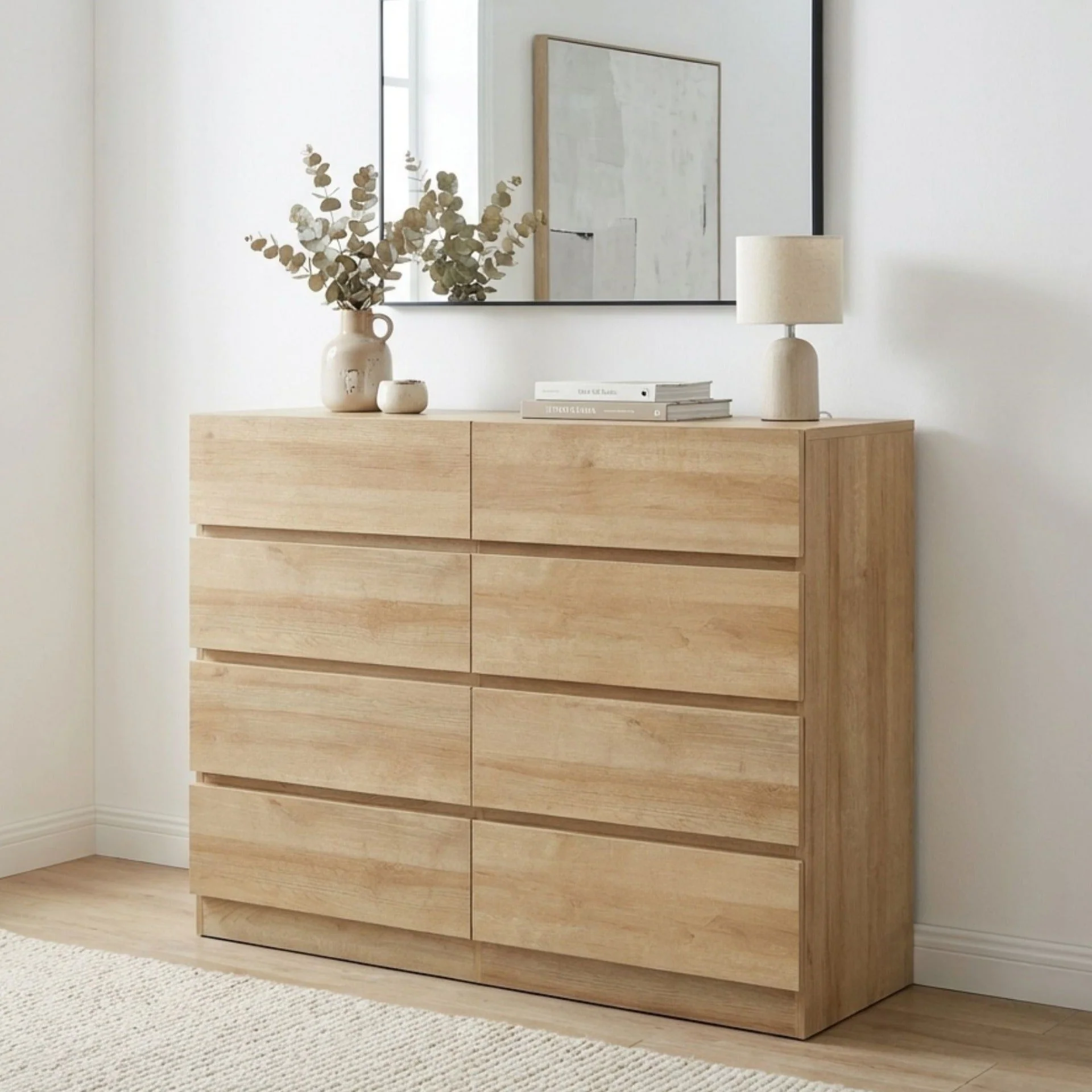 Harris 8 Drawers Low Boy - Oak - Image 4