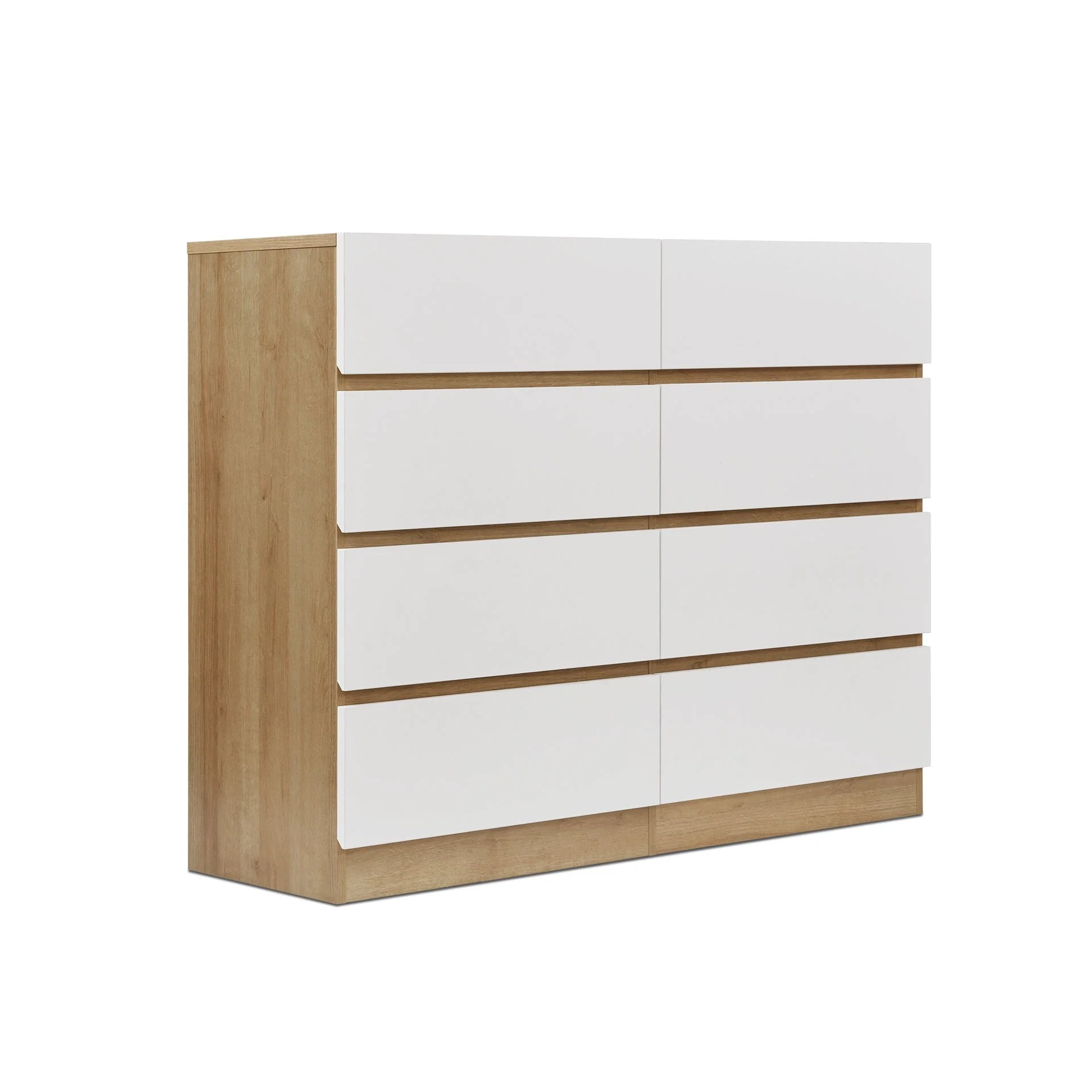Harris 8 Drawers Low Boy - Oak + White - Image 7