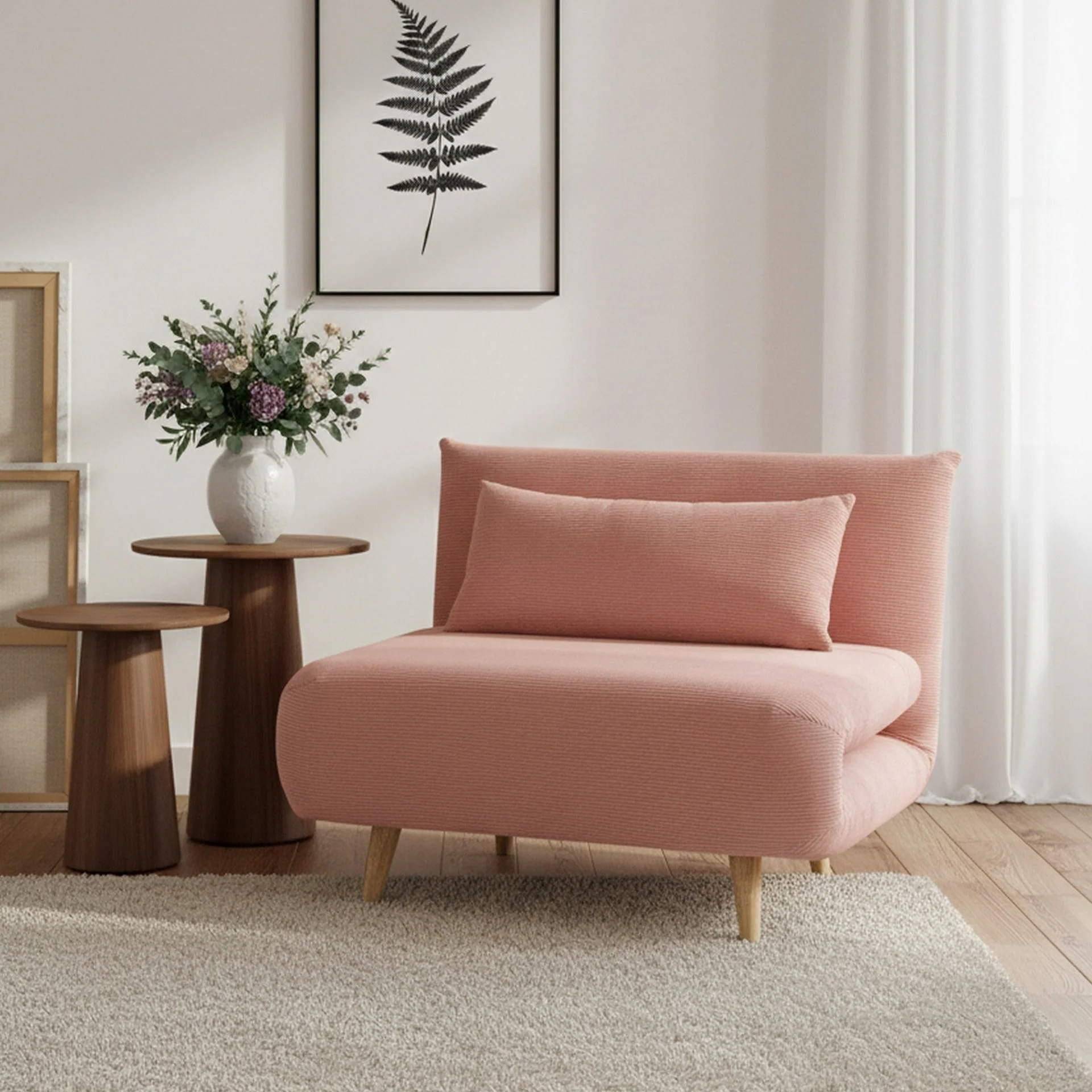 Hastings 1 Seater Fold-Out Sofa Bed - Pink