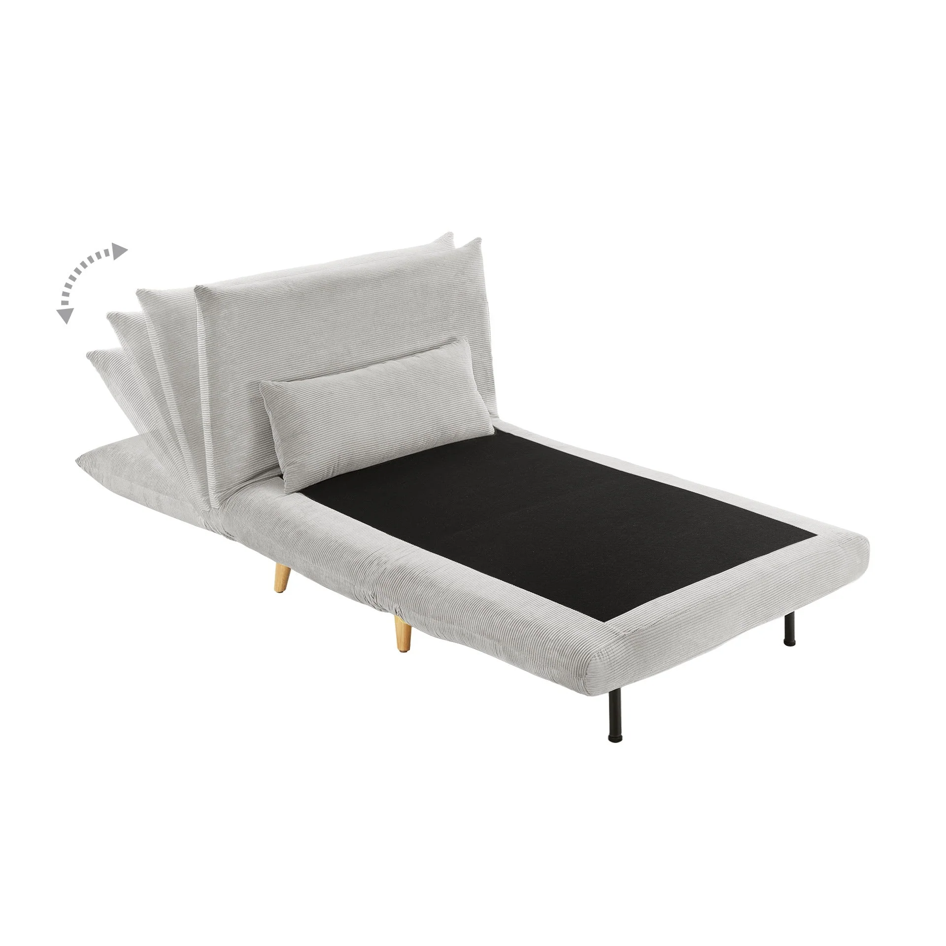Hastings 1 Seater Fold-Out Sofa Bed - Grey - Image 8