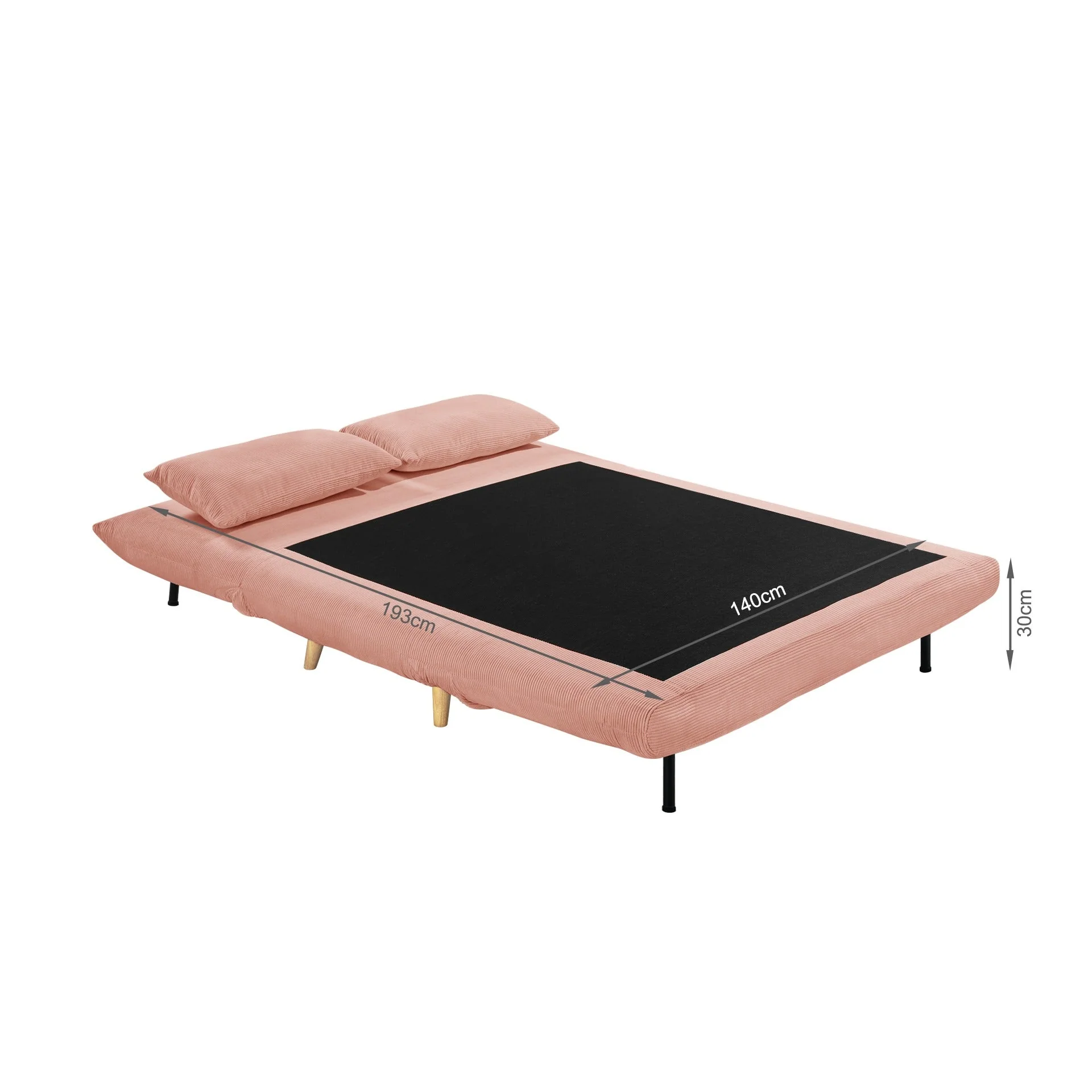 Hastings 2 Seater Fold-Out Sofa Bed - Pink - Image 13