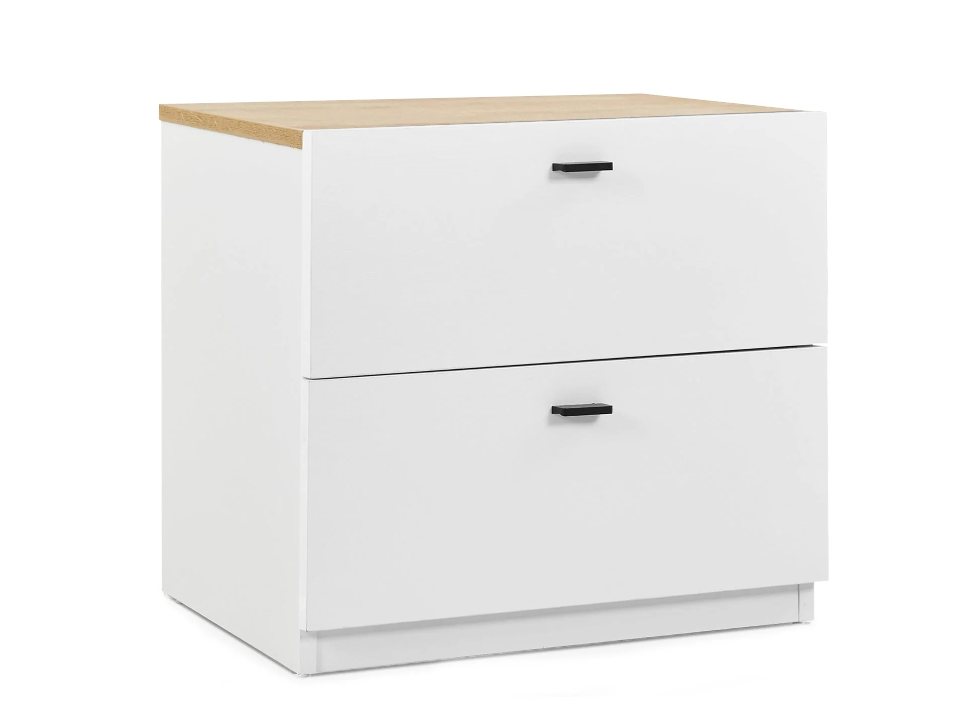 Hekla Wooden Bedside Table with 2 Drawers - White - Image 2