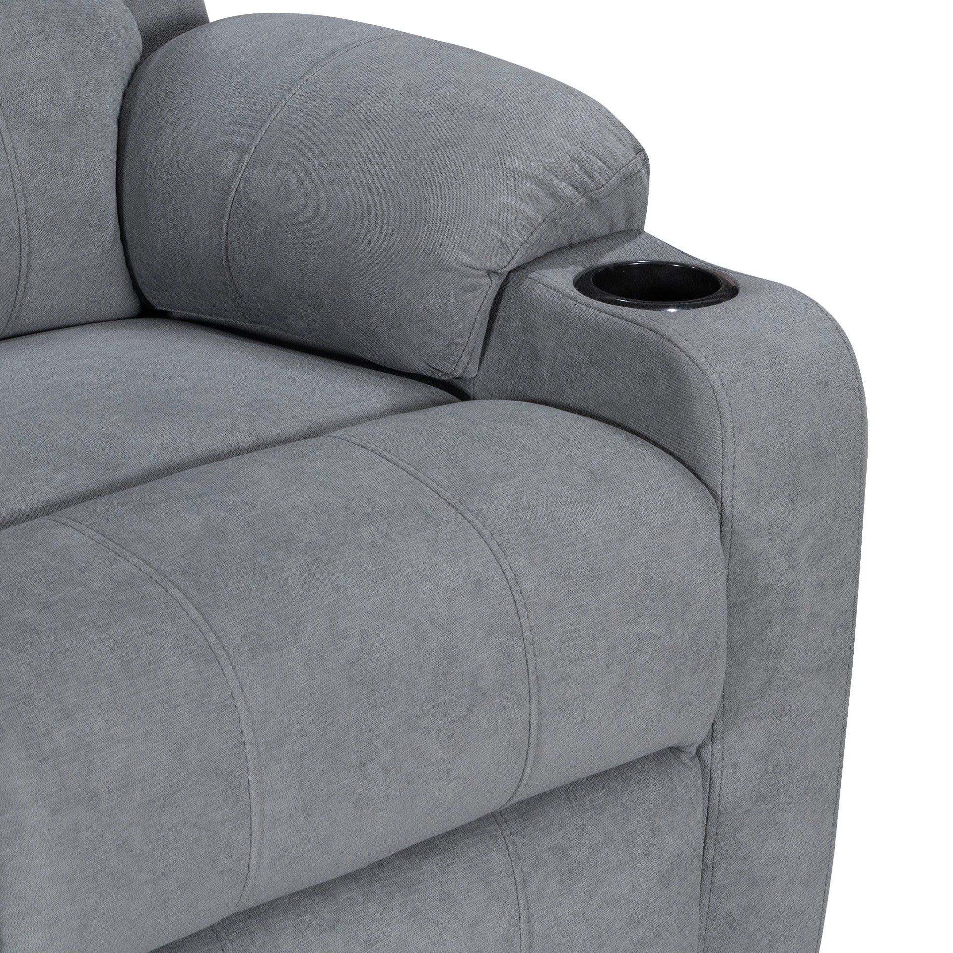 Henley Fabric Electric 3 Seater Recliner Sofa - Grey - Image 14