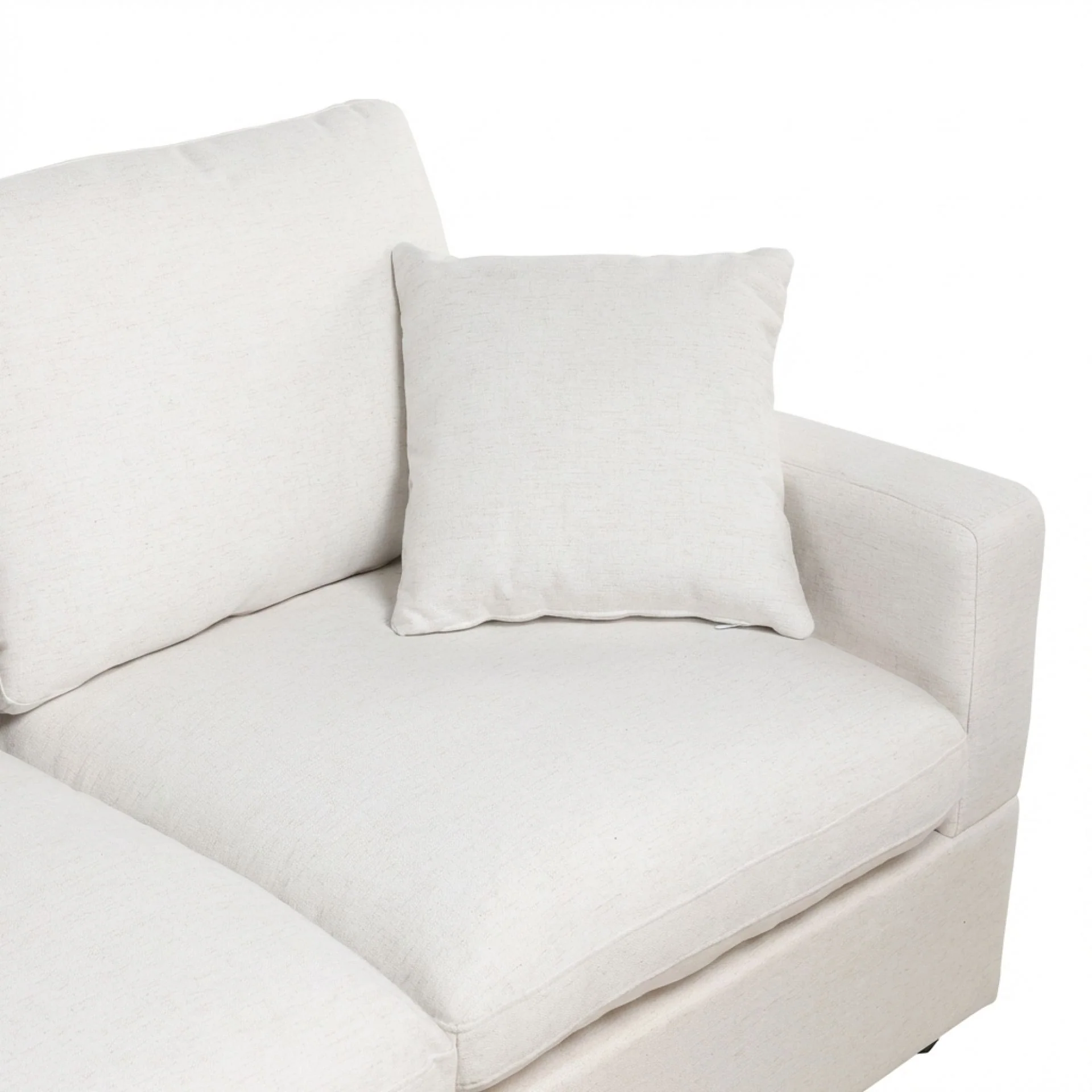 Hexham 3 Seater Modular Sofa with Ottoman - Linen Cream - Image 14
