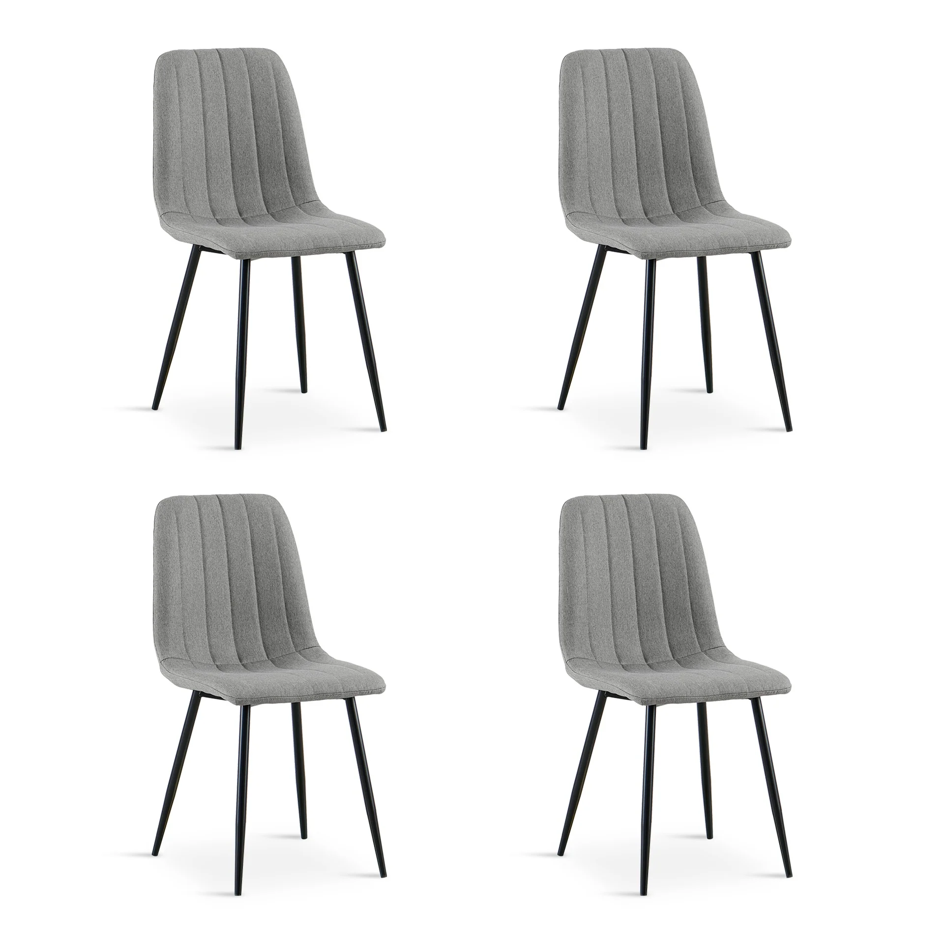 Holland Fabric Dining Chair - Set of 4 - Grey - Image 7