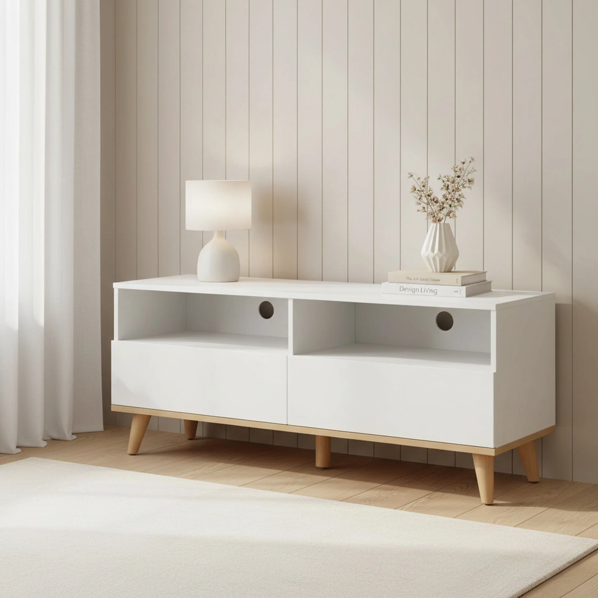 Hudson 1.3M Entertainment Unit - White - Image 4