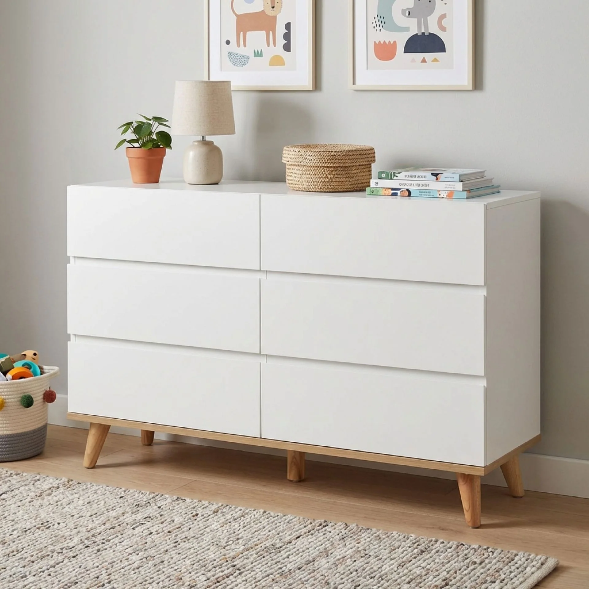 Hudson 6 Drawers Lowboy - White - Image 5