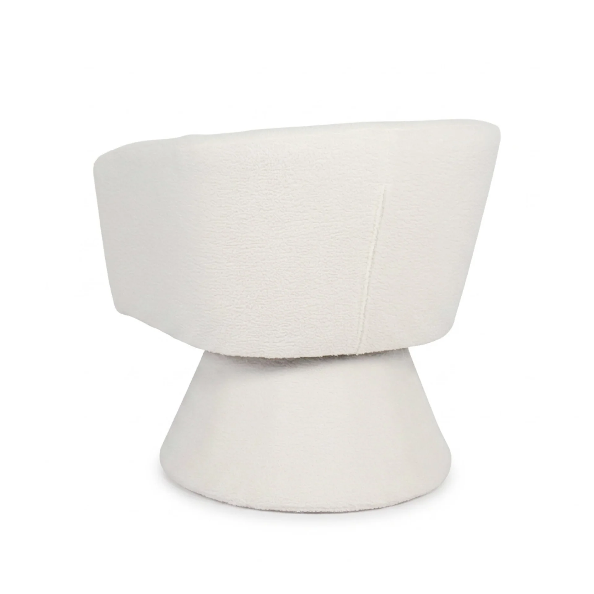 Hug Boucle Swivel Armchair - White - Image 10