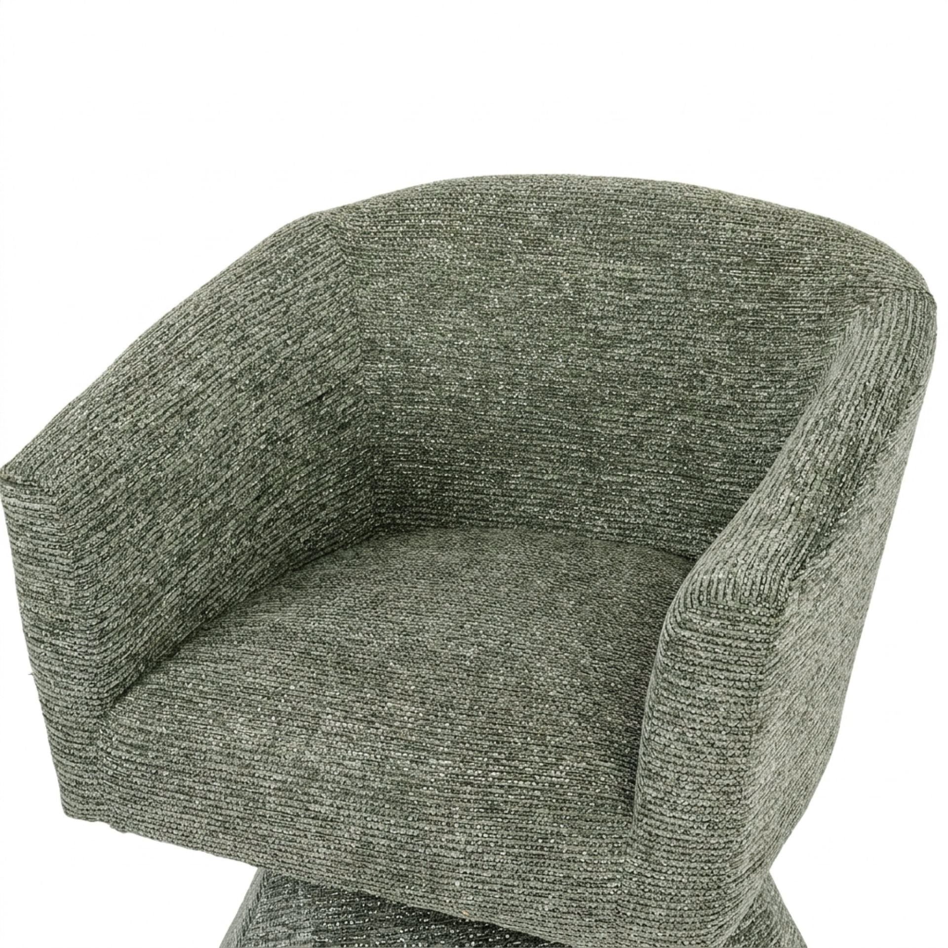Hug Chenille Swivel Armchair - Dark Green - Image 11