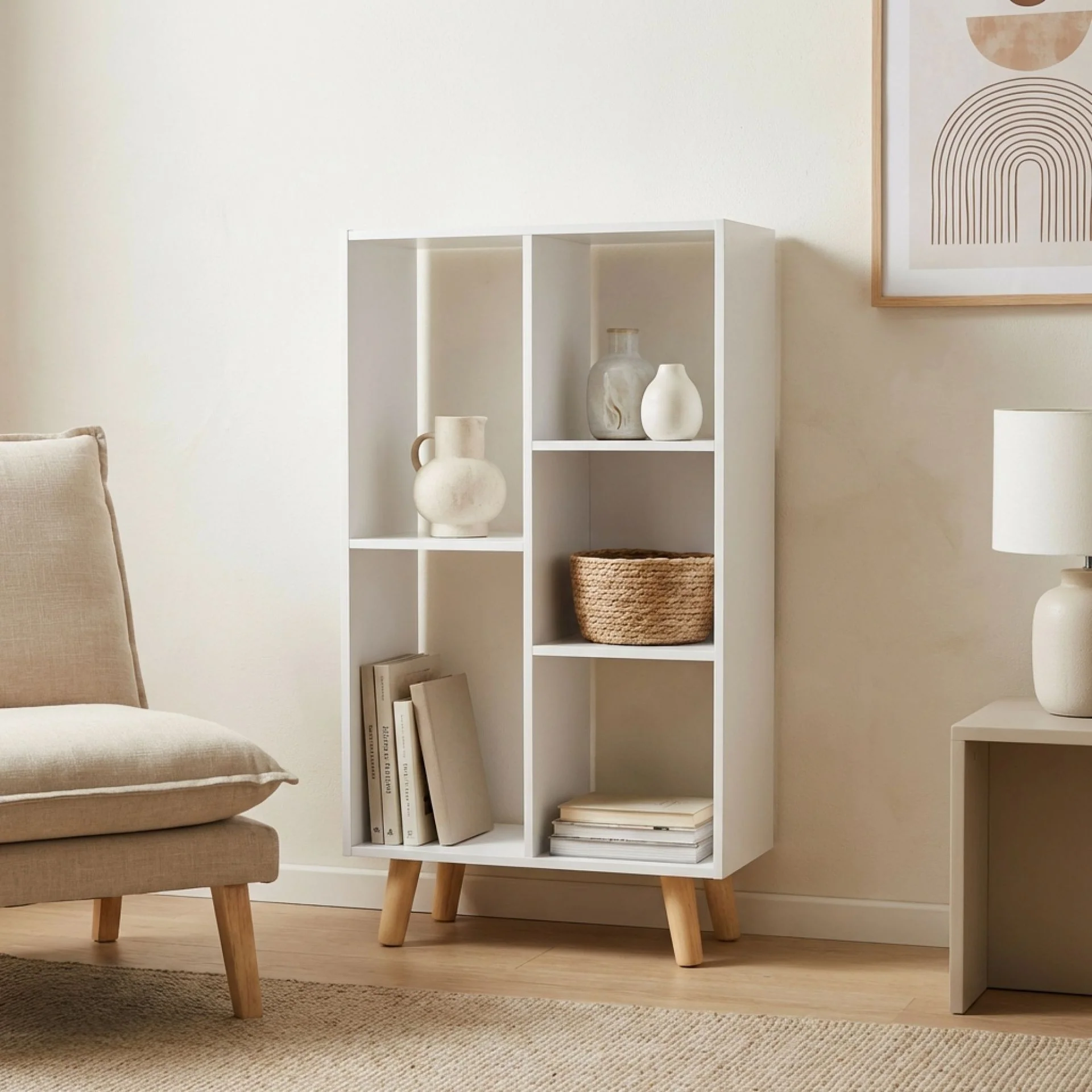 Huron Bookshelf Display Shelf Storage Unit - White - Image 3