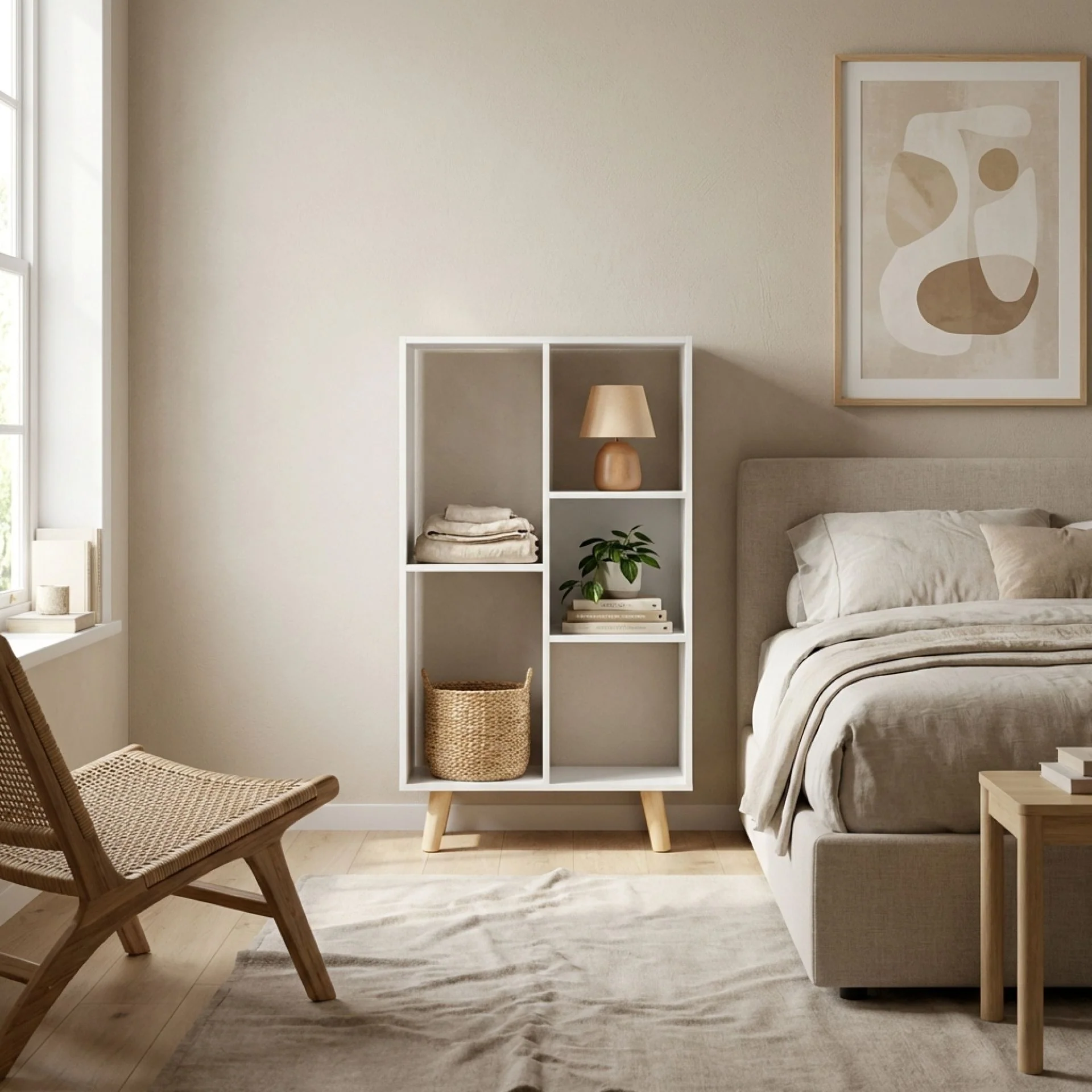 Huron Bookshelf Display Shelf Storage Unit - White - Image 4