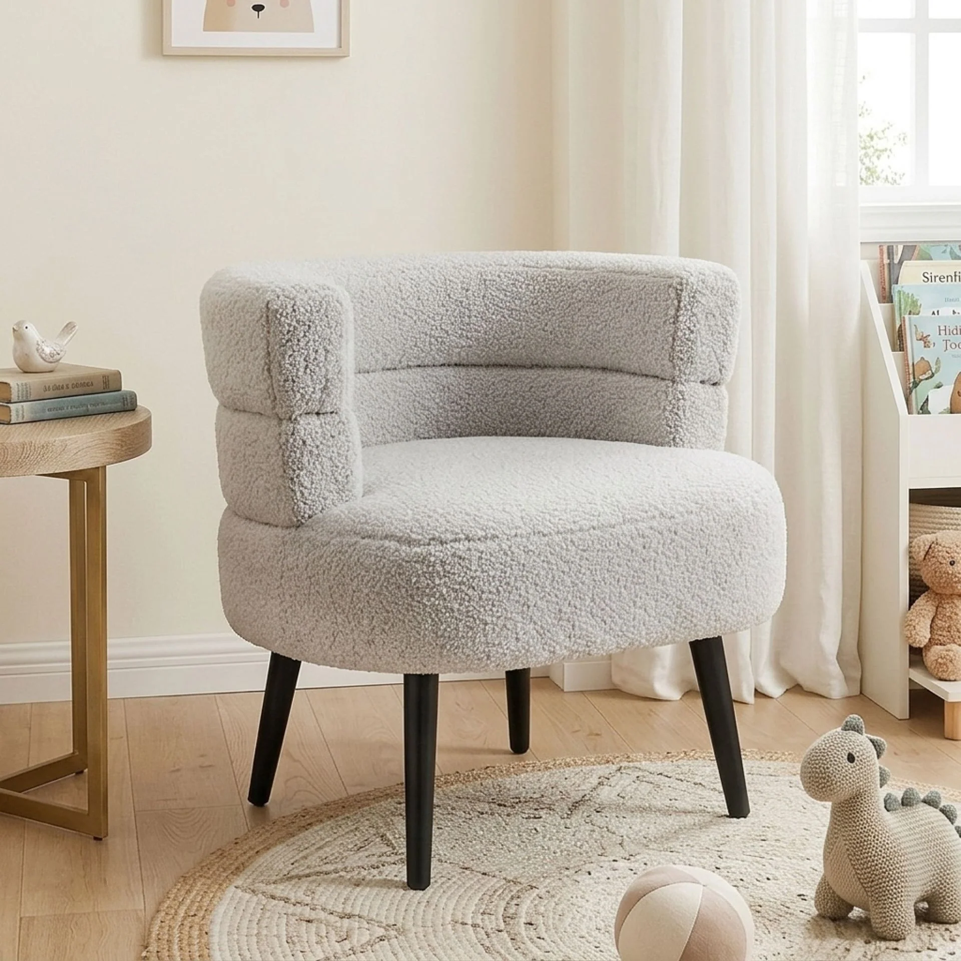Hush Boucle Armchair - Light Grey - Image 4