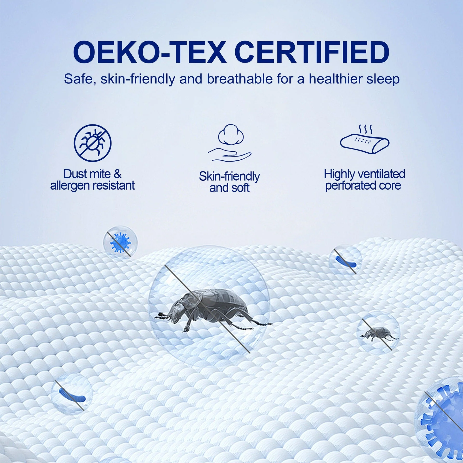 Hybrid Sleep Memory Foam Pillow 70 x 42 x 10CM - Image 4