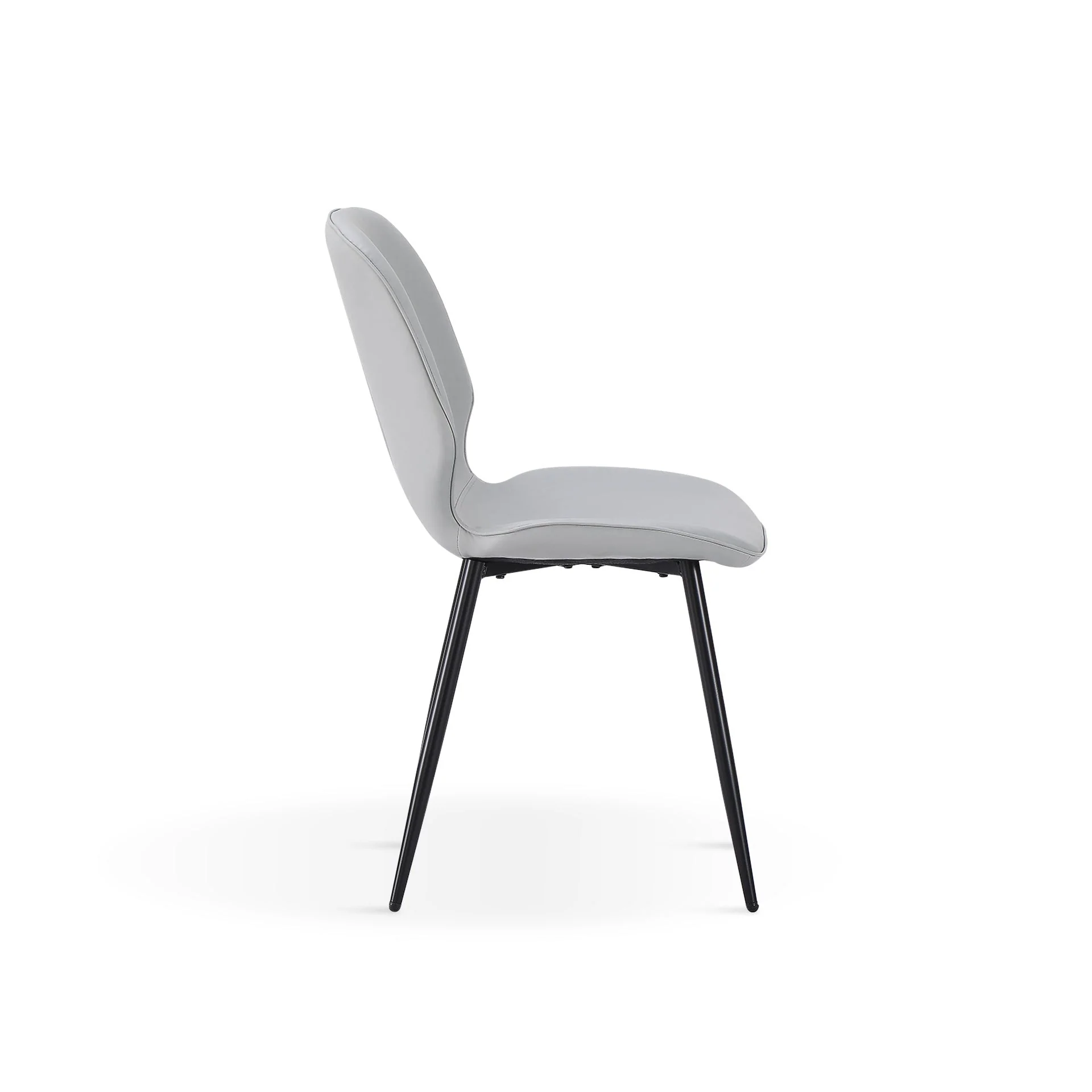 Irene Dining Chair - Set of 4 - Light Grey + Black - Image 6